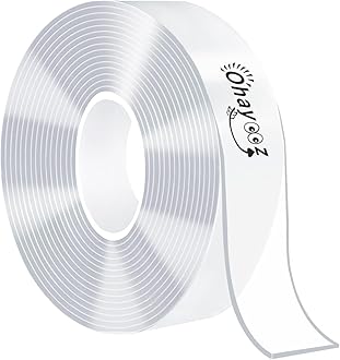 Ohayooz® Extra Strong Double Sided Tape Heavy Duty Removable 10FT, Clear Sticky Adhesive Nano Tape Tough Washable Waterproof Mounting Tape for Hanging Picture, Poster, Carpet, Photo Deco