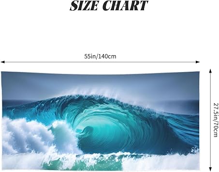 Ocean Wave Print Quick Dry Bath Towels for Soft Sand Free Beach Towels Summer Essentials Travel
