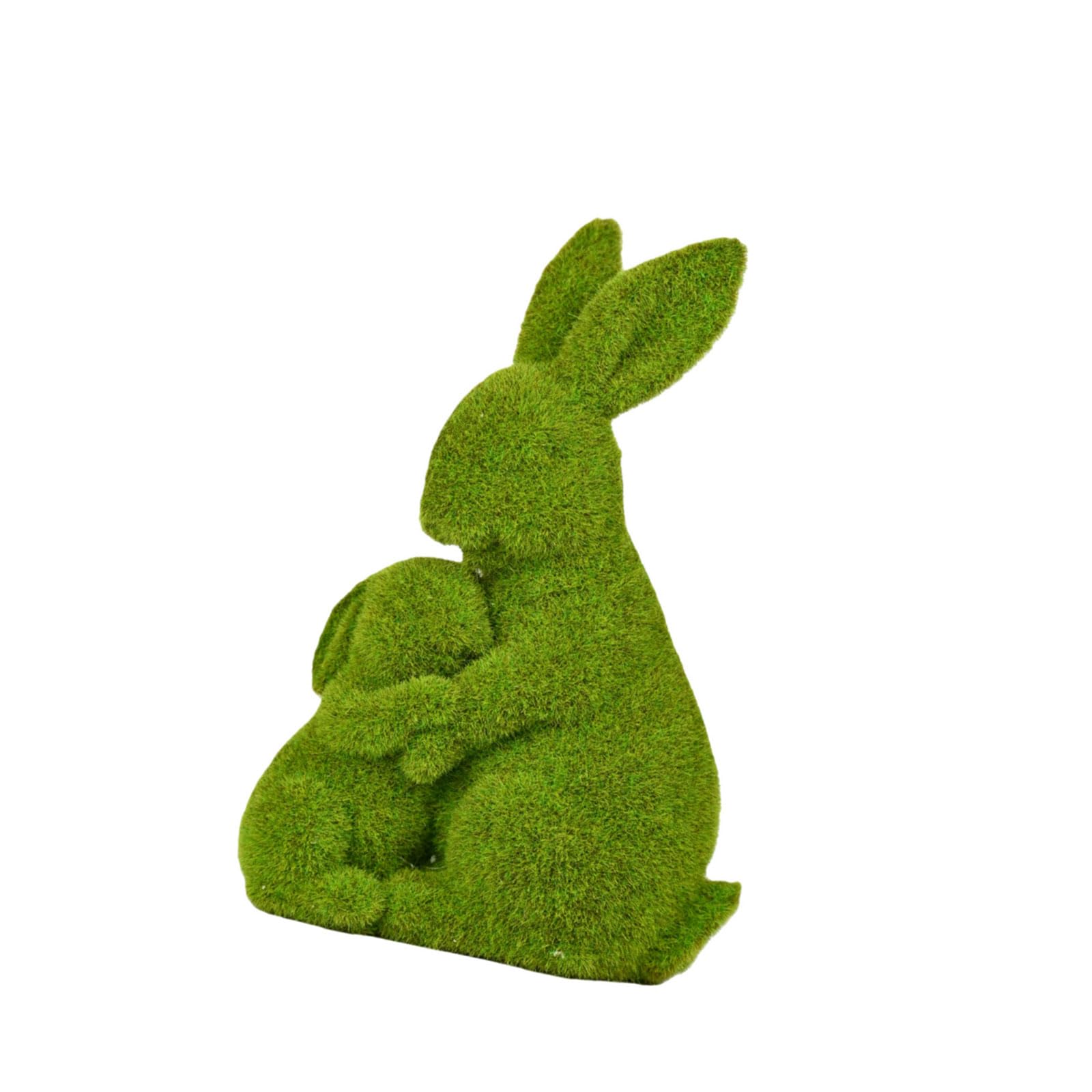 Kaeltsyn 2pcs Elegant Flocking Bunnies Figurines Resin Rabbits Statue for Easter Gift and Outdoor Garden Decorations Easter Conies Garden Gathering