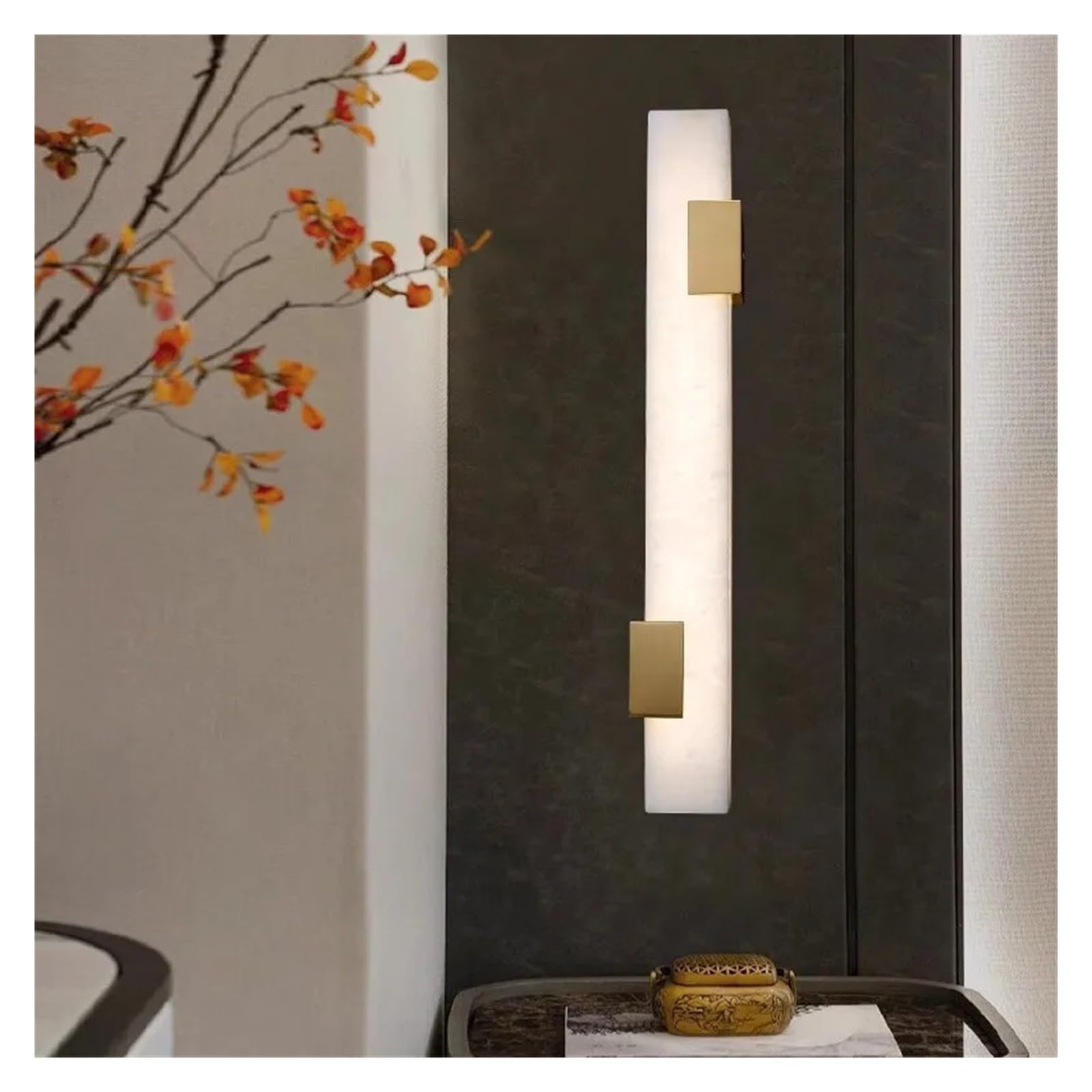 Simple Long Natural Marble Wall Lamp Aisle Staircase Bedroom Headboard Background LED Copper Wall Light Fixture Indoor Decor,Indoor Light