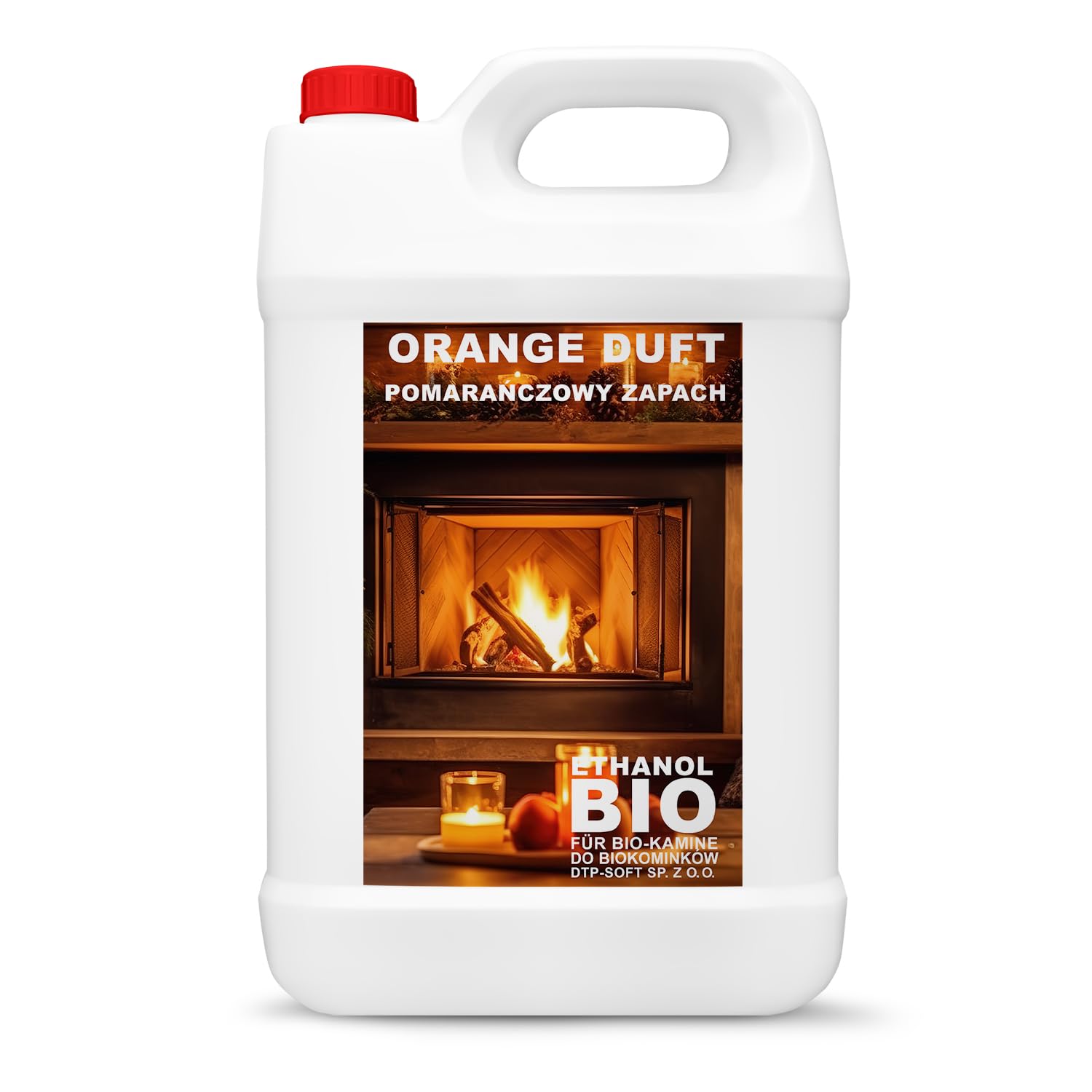 4x5 Liter Bioethanol Premium 100% fürAlkohol für Kamin (ORANGENDUFT, 20L)