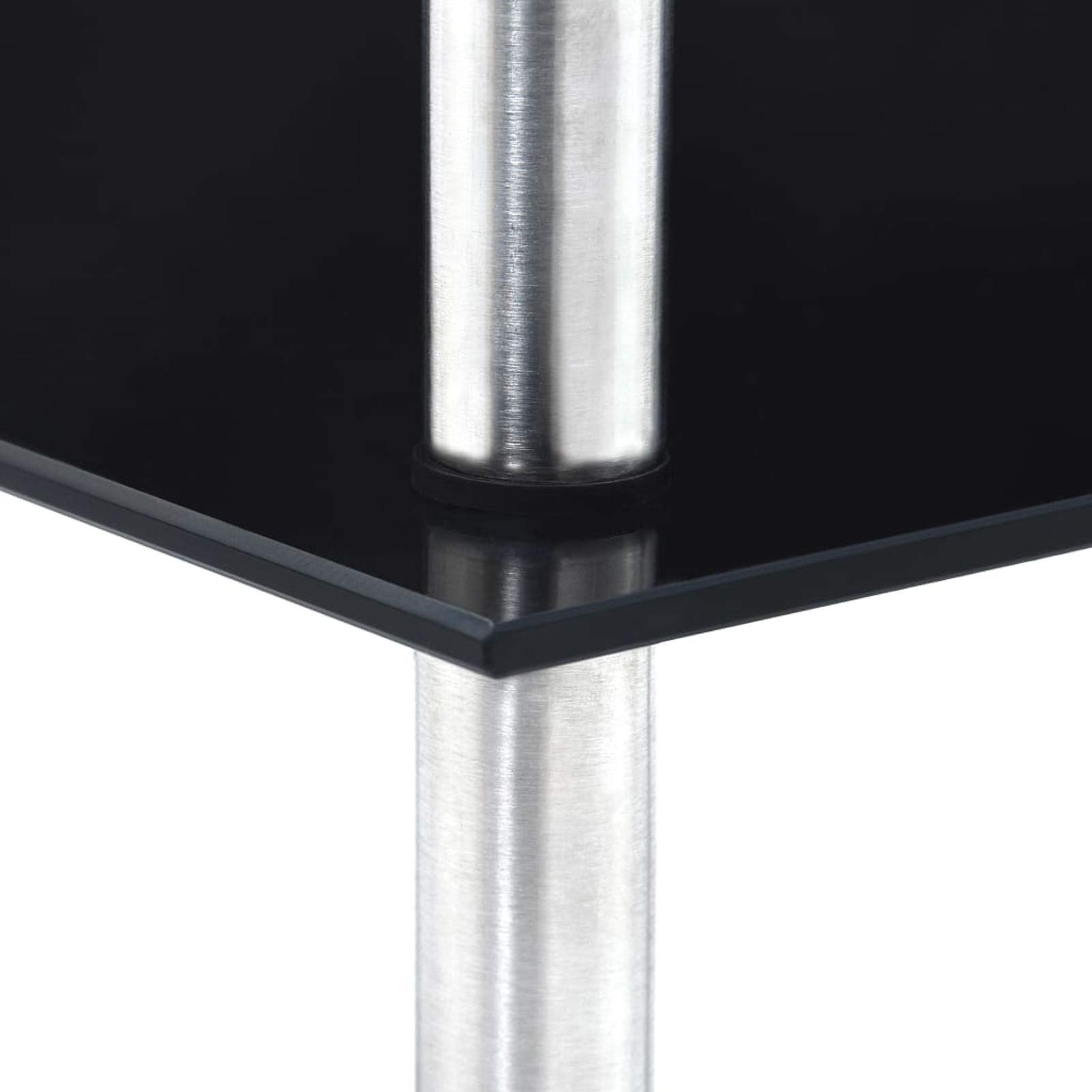 Estantería 4 Niveles Cristal Templado Negro 30x30x100 cm Estante de Almacenamiento para exhibición Vertical, para Sala de Estar, Oficina, Estudio, Dormitorio
