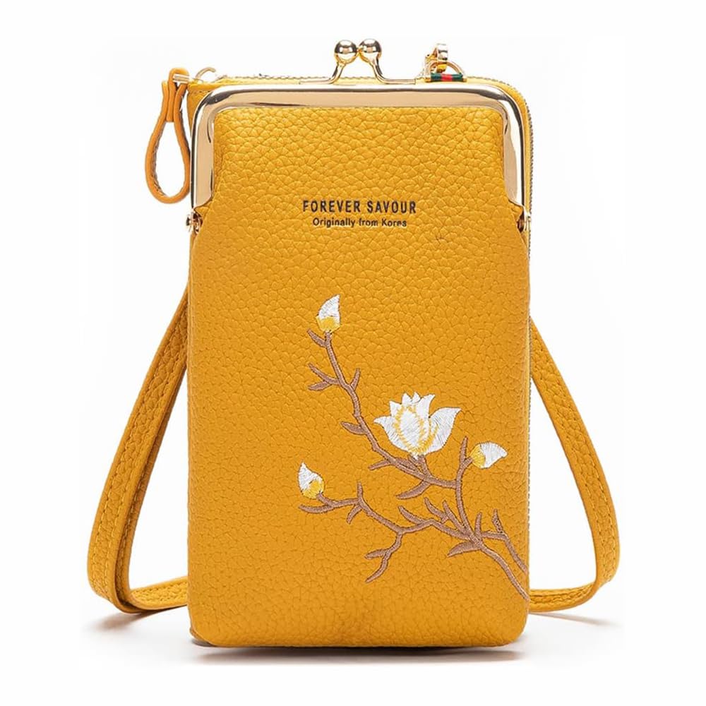 store 2508 Women’s PU Leather Mobile Sling Bag with Floral Embroidery, Multi-Compartment Crossbody Phone Pouch, Compact Travel Wallet Purse for Daily Use-picture-17