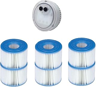 Intex PureSpa LED Spa Light + Type S1 Pool Filter Replacement Cartridge (6 Pack)