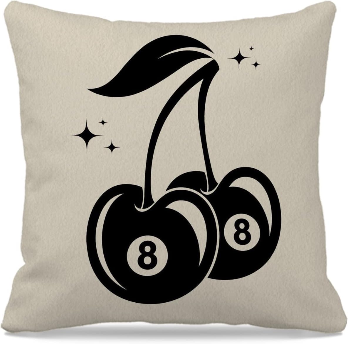 Nogrit Downtown Girl 8 Ball Cherry Funky Throw Pillow Covers 18x18, Y2K Room Aesthetic, College Dorm, Trendy Home Decor