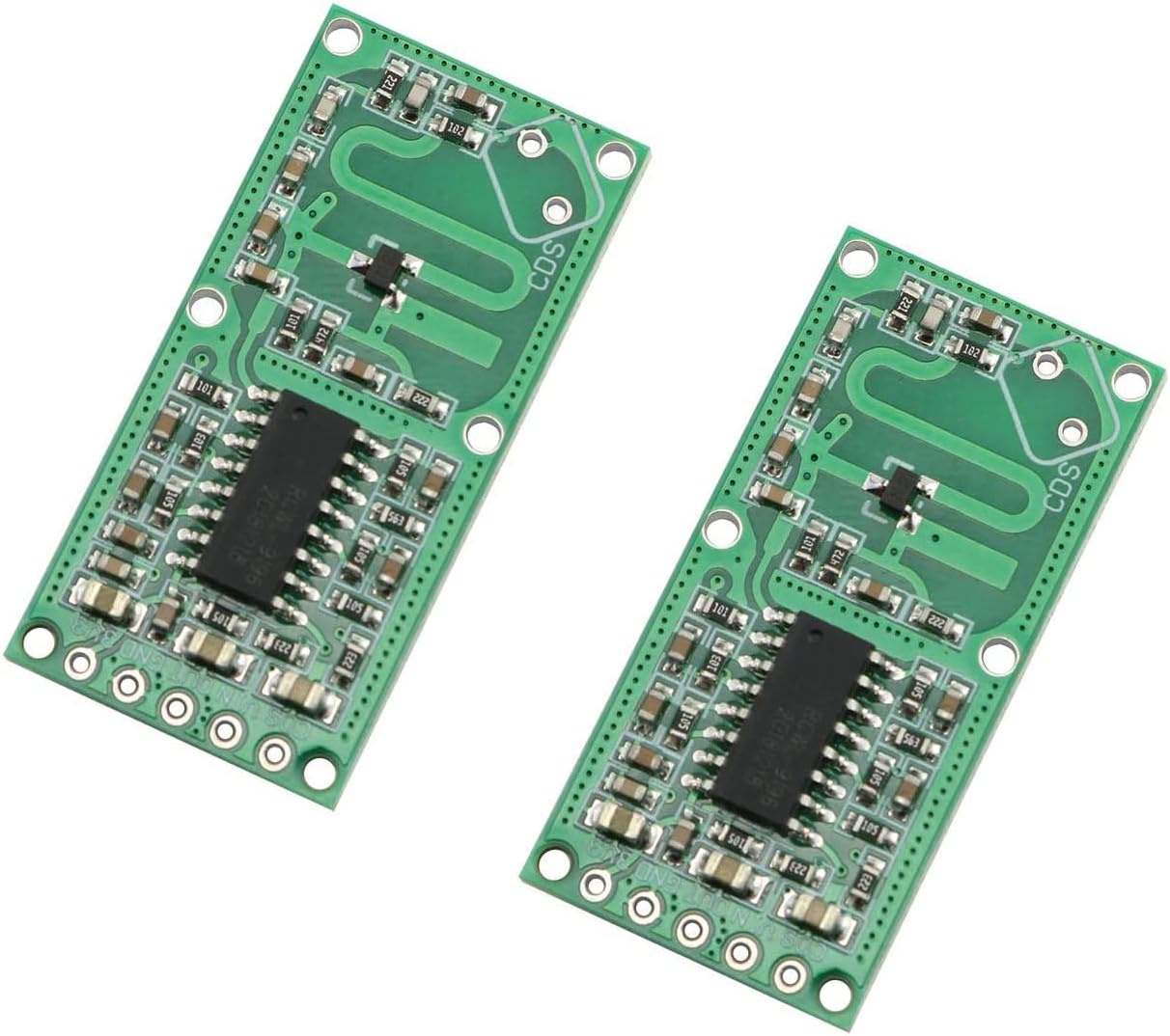 REES52 2-Pack RCWL-0516 Microwave Radar Sensor Switch Module for Human Body Induction,Intelligent Detection Detector 3.3V Output
