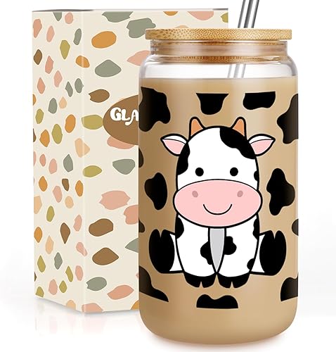 GSPY Taza de vaca, taza con estampado de vaca, regalos temáticos de vaca, regalos de vaca para amantes de las vacas, regalos del día de la madre