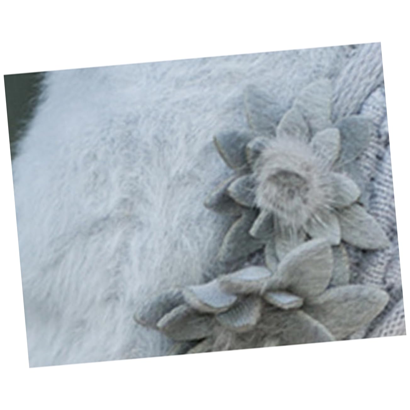 WOFASHPURET Warm Women's Knitted Flower Beret Wool Hat for Outdoor Activities Grey