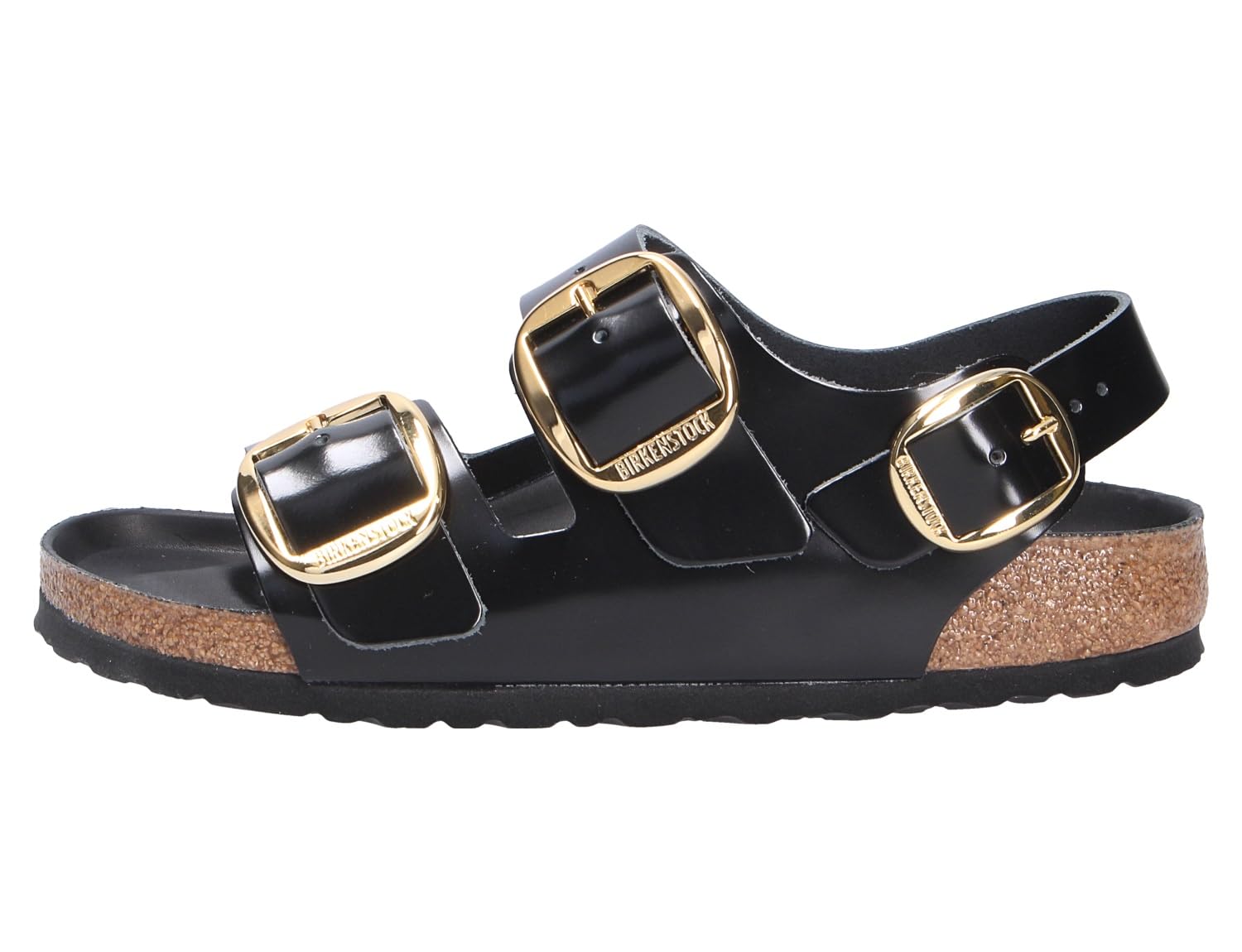 Birkenstock Milano Big Buckle Natural Black 39 Sandals Leather Black High Shine