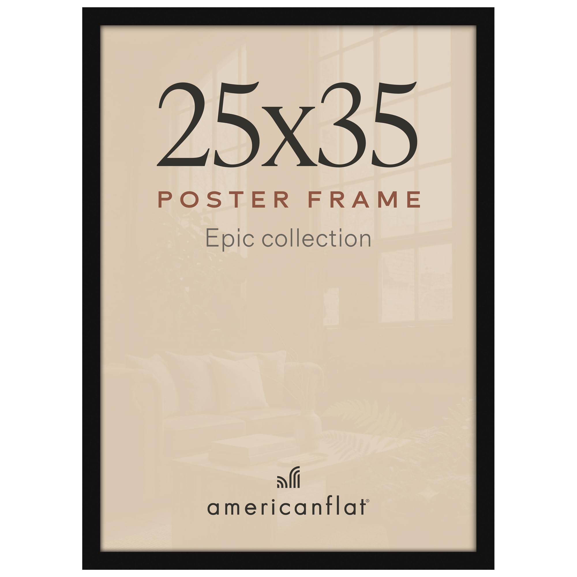Americanflat 25x35 Poster Frame - Engineered Wood - Black