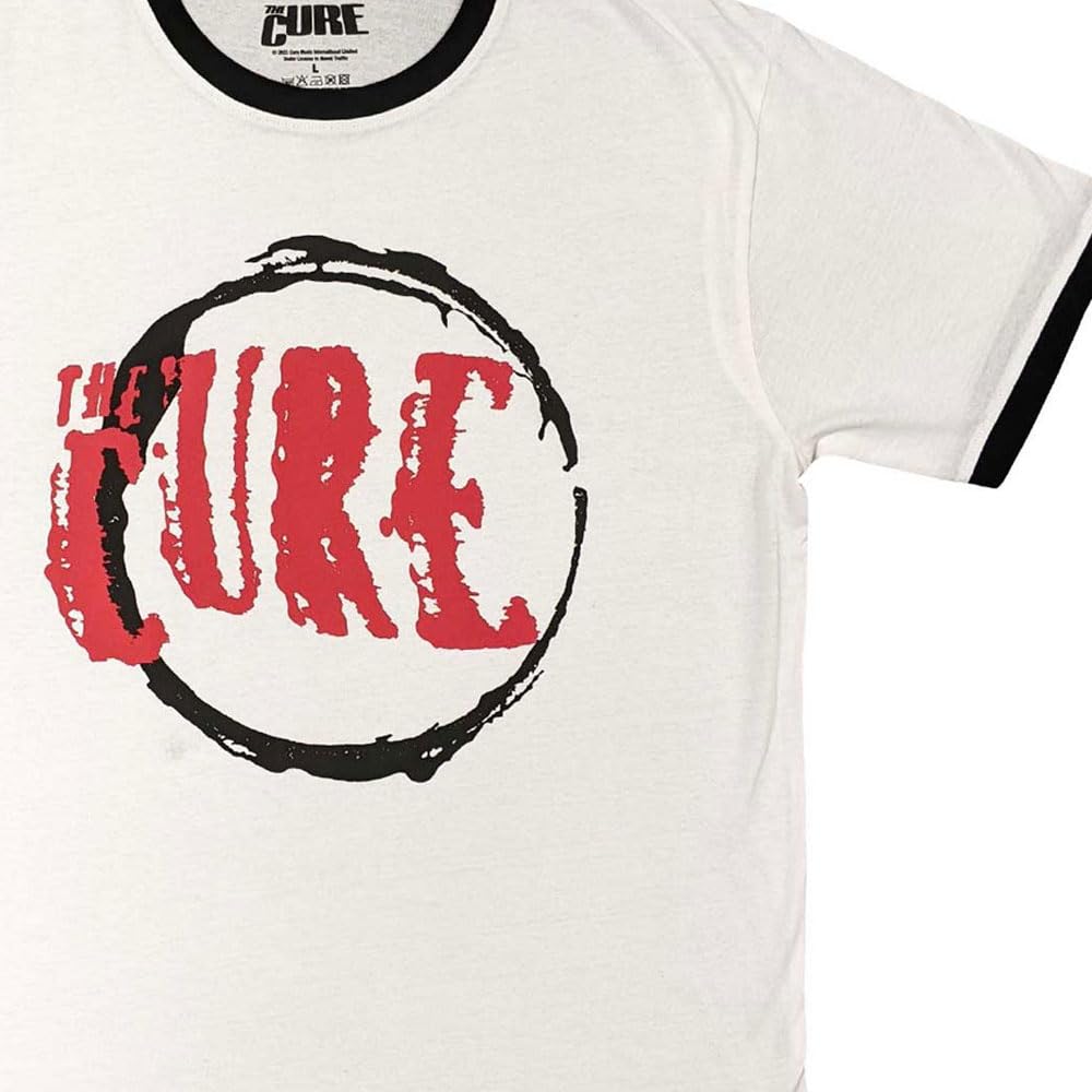 The Cure Ringer T Shirt Circle Band Logo Nouveau Officiel Unisex Blanc