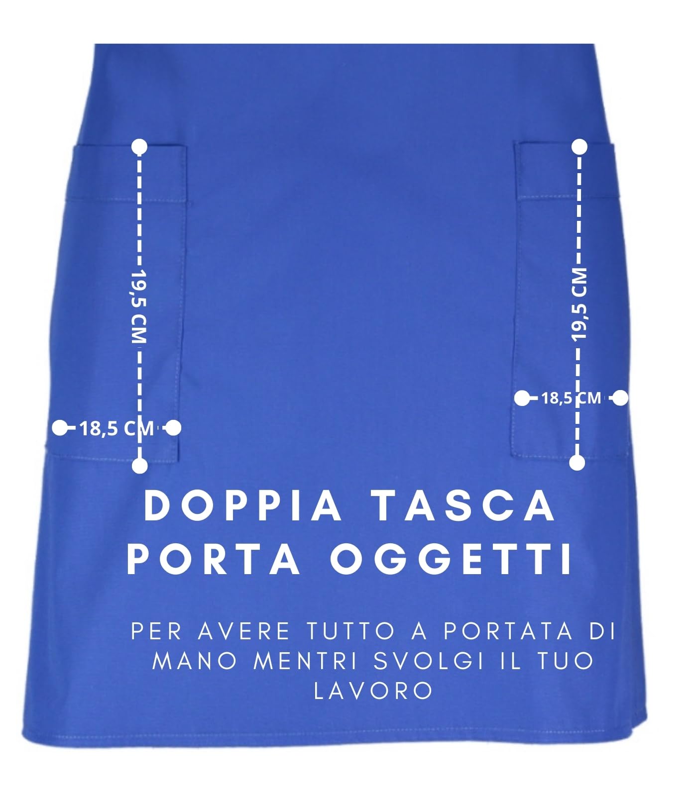 Siry Work Cubrevestido mujer cuello en V 2 bolsillos Art. Mariposa 35% algodón 65% poliéster Made in Italy, ideal para esteticistas, peluquerías, camareras, panaderías, mujeres limpieza, azul claro