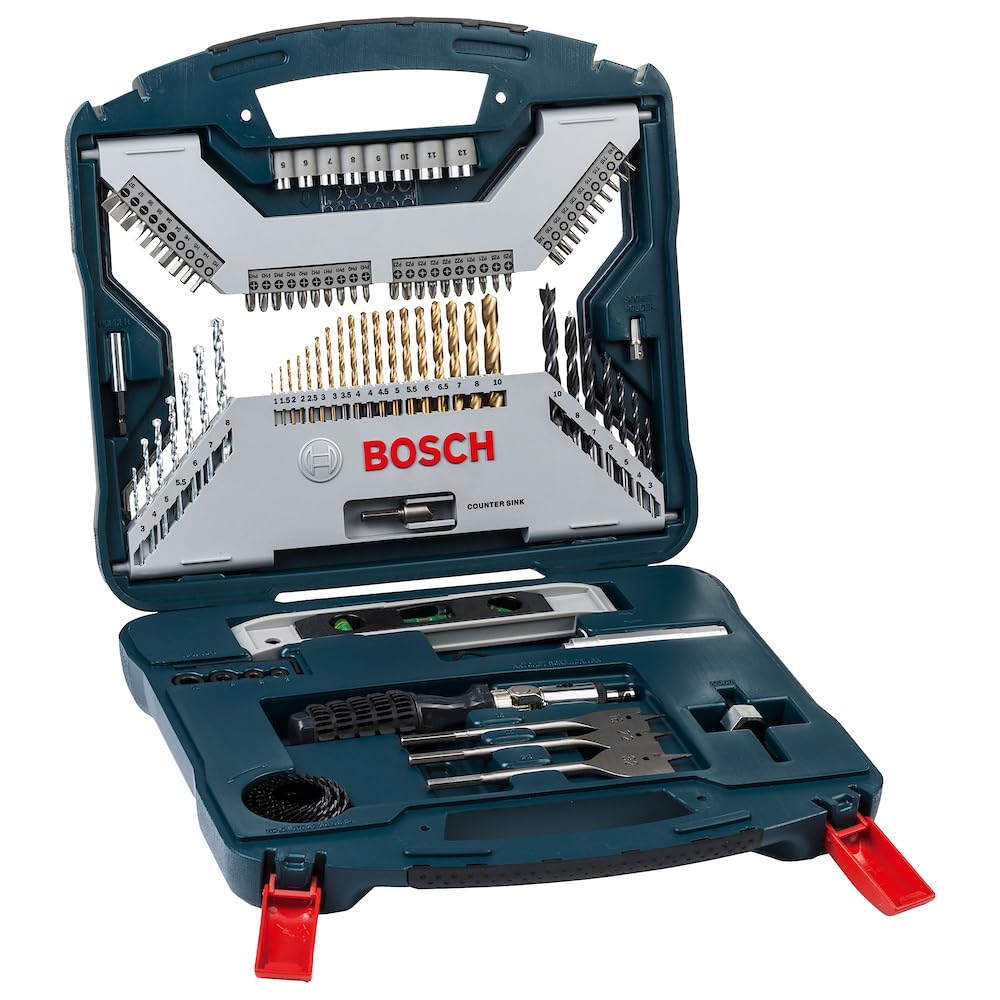 Bosch Kit de pontas e brocas em titânio X-Line com 100 peças