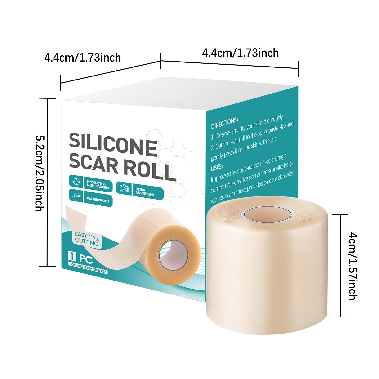 Fogli di cicatrici in silicone, nastro per il viso in silicone per la guarigione delle cicatrici da ustioni - Strisce di riparazione della guarigione veloce Provazioni di bellezza