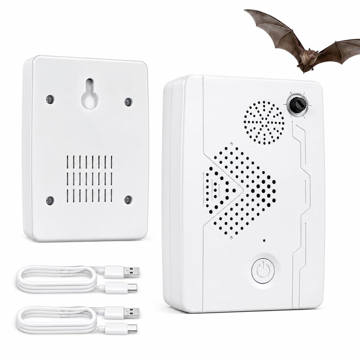 ZLieatmp Rechargeable Ultrasonic Bat Repellent 2 Pack