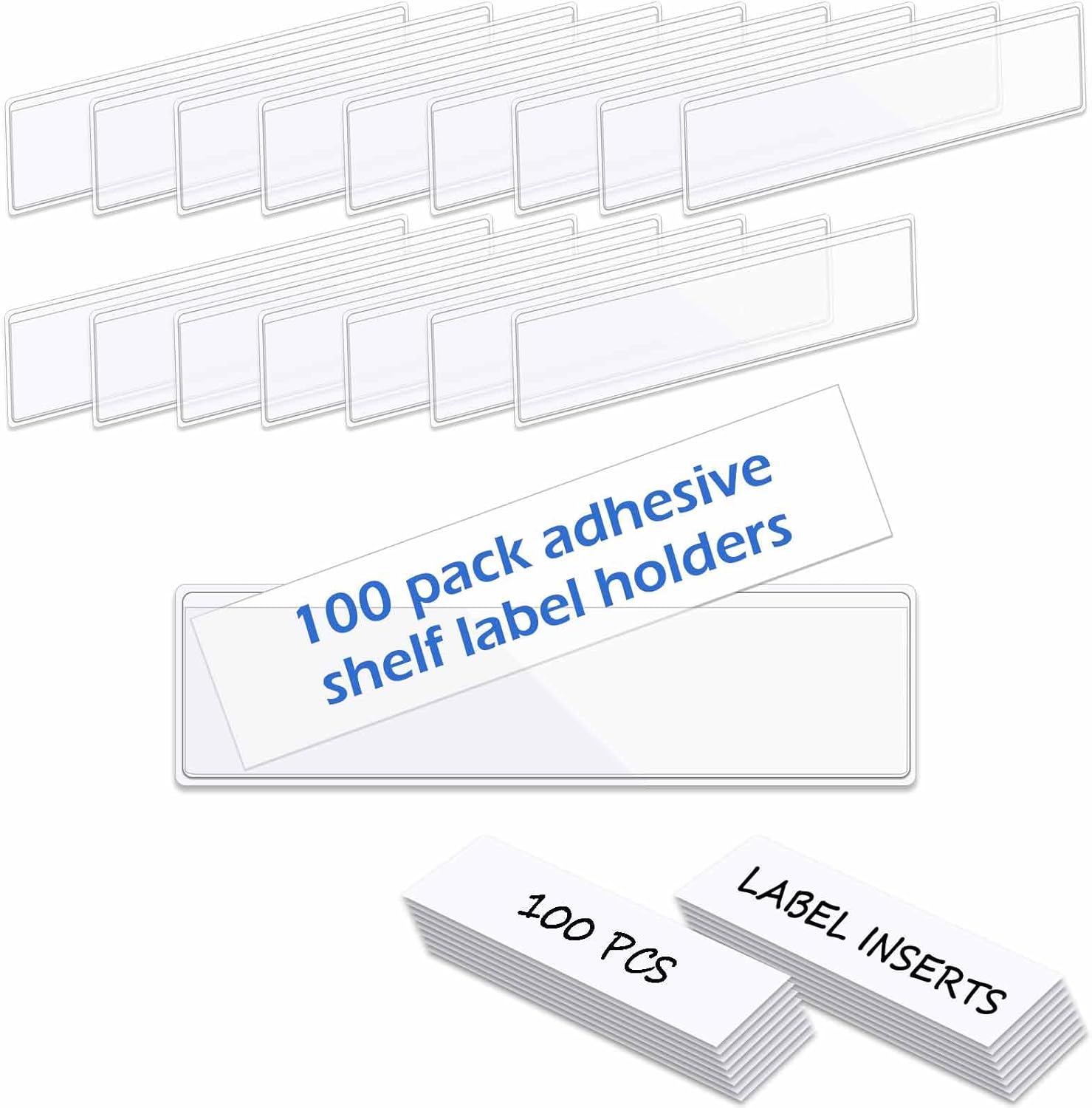 100 Pack 1.2"X4.3" Adhesive Shelf Labels with Label