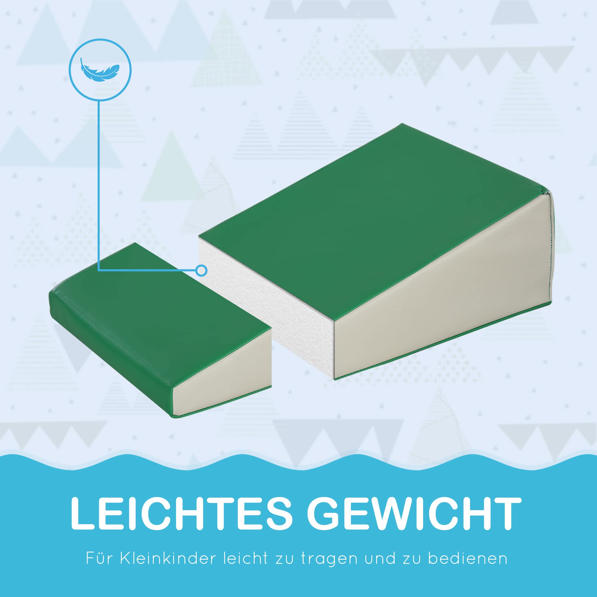 HOMCOM 5 TLG. Schaumstoff Bausteine Kinder Softbausteine Klettern Bauklötze Weiche Schaumstoffbausteine Riesenbausteine Schaumstoffblöcke Bausteinset Spielbausteine für Baby & Kleinkinder Mehrfarbig