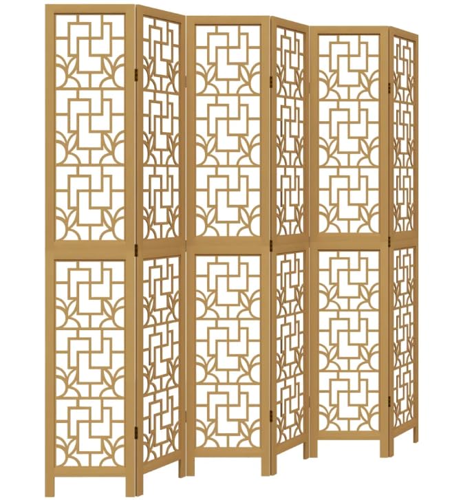 Biombo biombo de 6 piezas: separador de habitaciones plegable para interiores, 215 x 220 cm, de madera, independiente – vestuario privacidad, 6 paneles, pared de privacidad para dormitorio