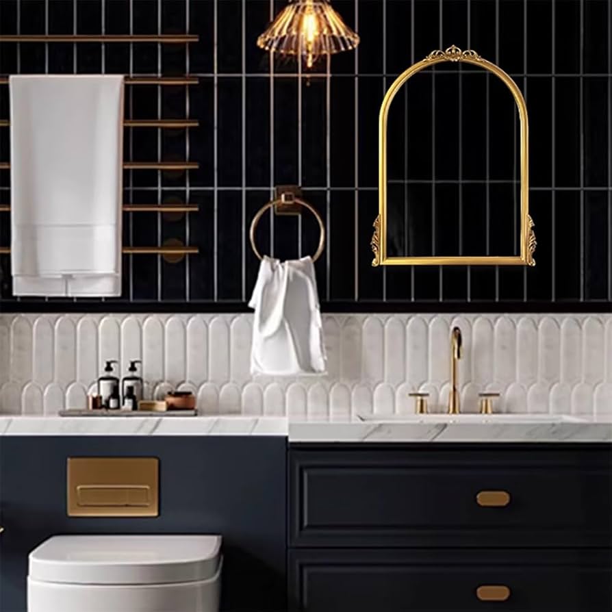 Amazon.co.jp: ZYBOWAYL アーチヴィンテージ壁掛けミラー