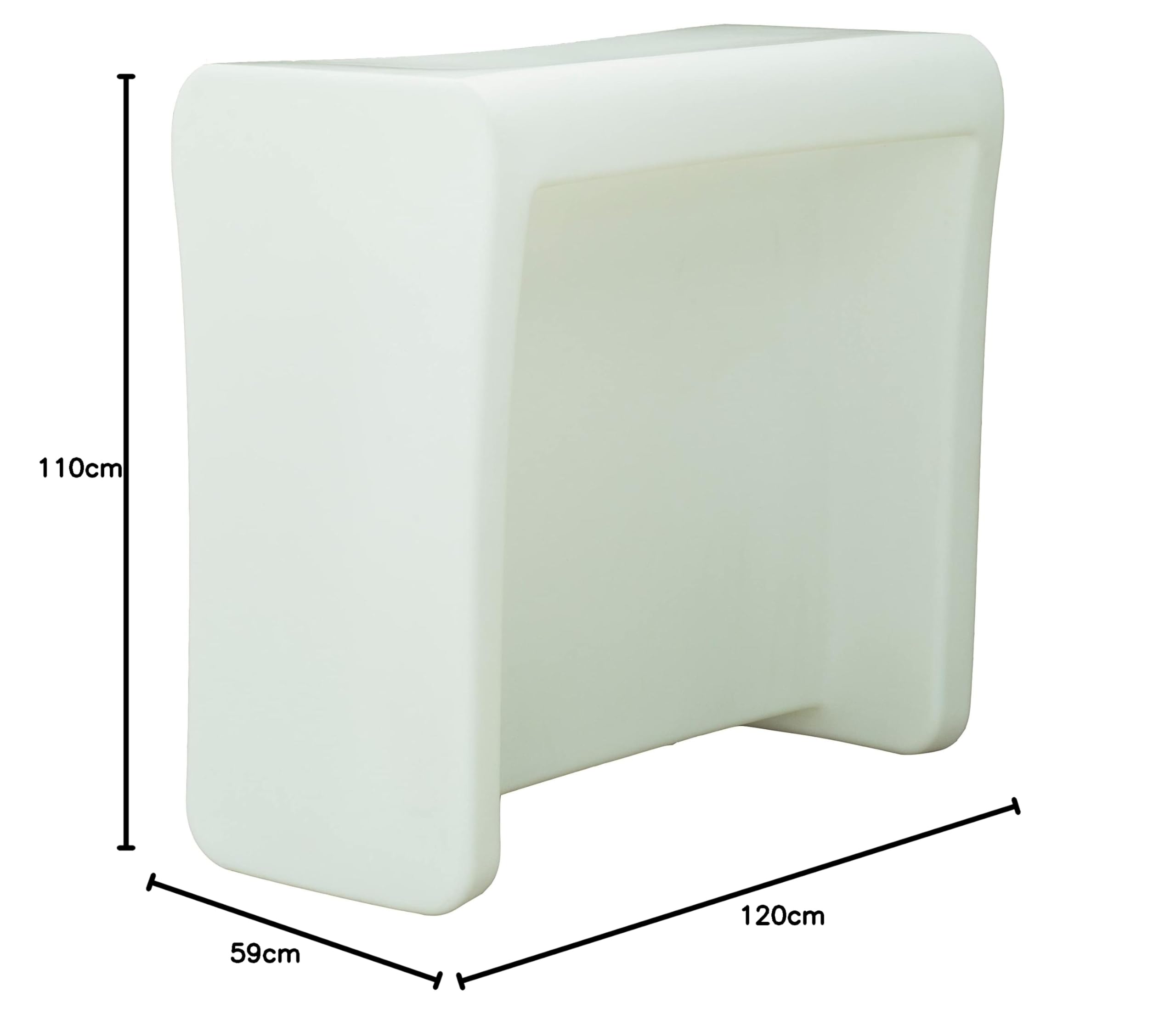 Grand bar de bar lumineux d'extérieur IP65 solaire RVB avec batterie moderne et résistante pour hôtel, terrasse, jardin (solaire + batterie, lumière RVB) 120 cm