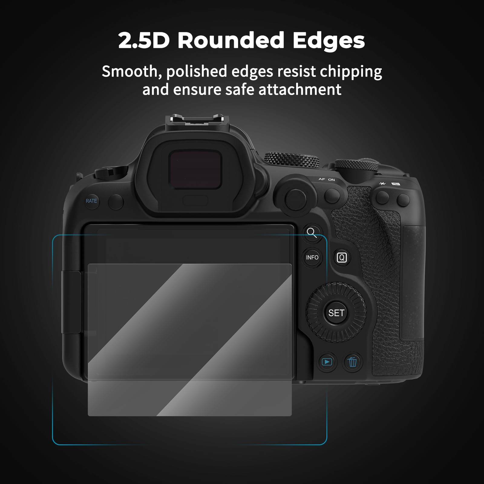 SMALLRIG Zestaw 3 folii ochronnych do Canon R6 / R6 II / R7, ultracienka powłoka ze szkła hartowanego o grubości 0,3 mm, zaokrąglone krawędzie 2.5D - 5805