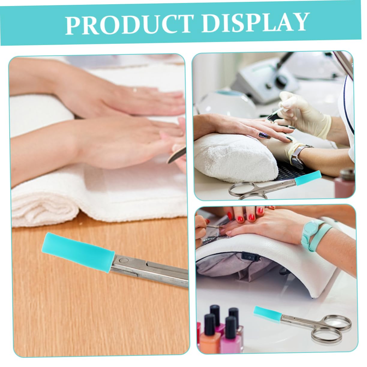 Ipetboom 8pcs Silicone Nipper Cover for Manicure Scissors Nail Pusher Cuticle Tool Gel Polish Protector Cuticle Pusher Tool