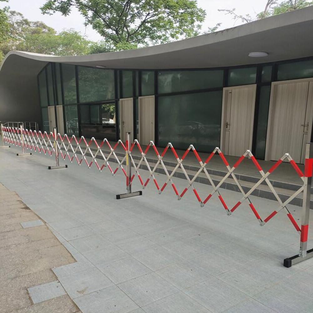 Sicherheitsbarriere, ausziehbare, Faltbare, Mobile Verkehrssicherheitsbarriere – robuste Edelstahl-Tore für schnelle Absperrung, ideal für Schulen, Banken und Baustellen