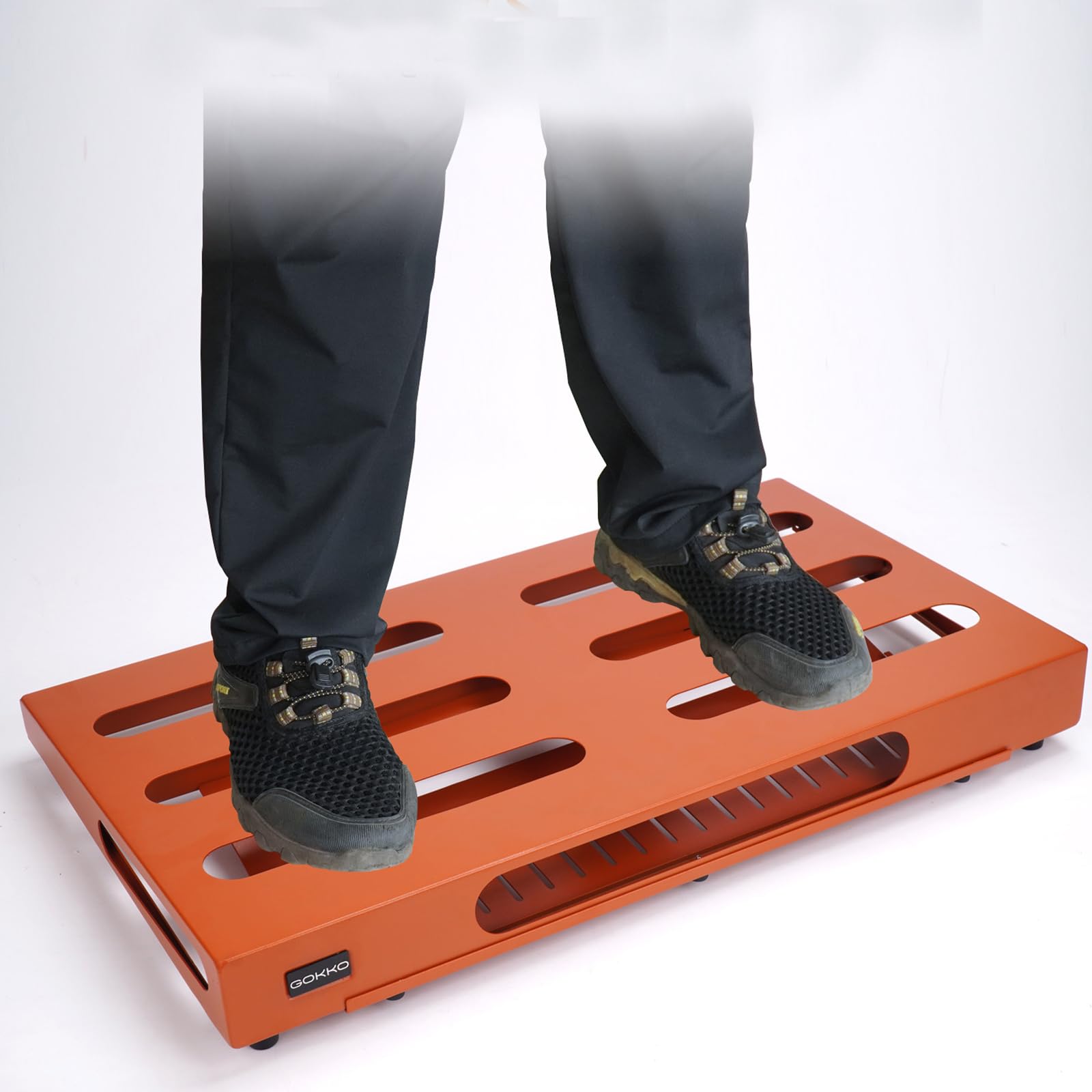 GOKKO Großes Gitarren-Pedalboard, 56 x 31,5 cm, mit Tragetasche, integrierter Halterung für die Stromversorgung (Orange)