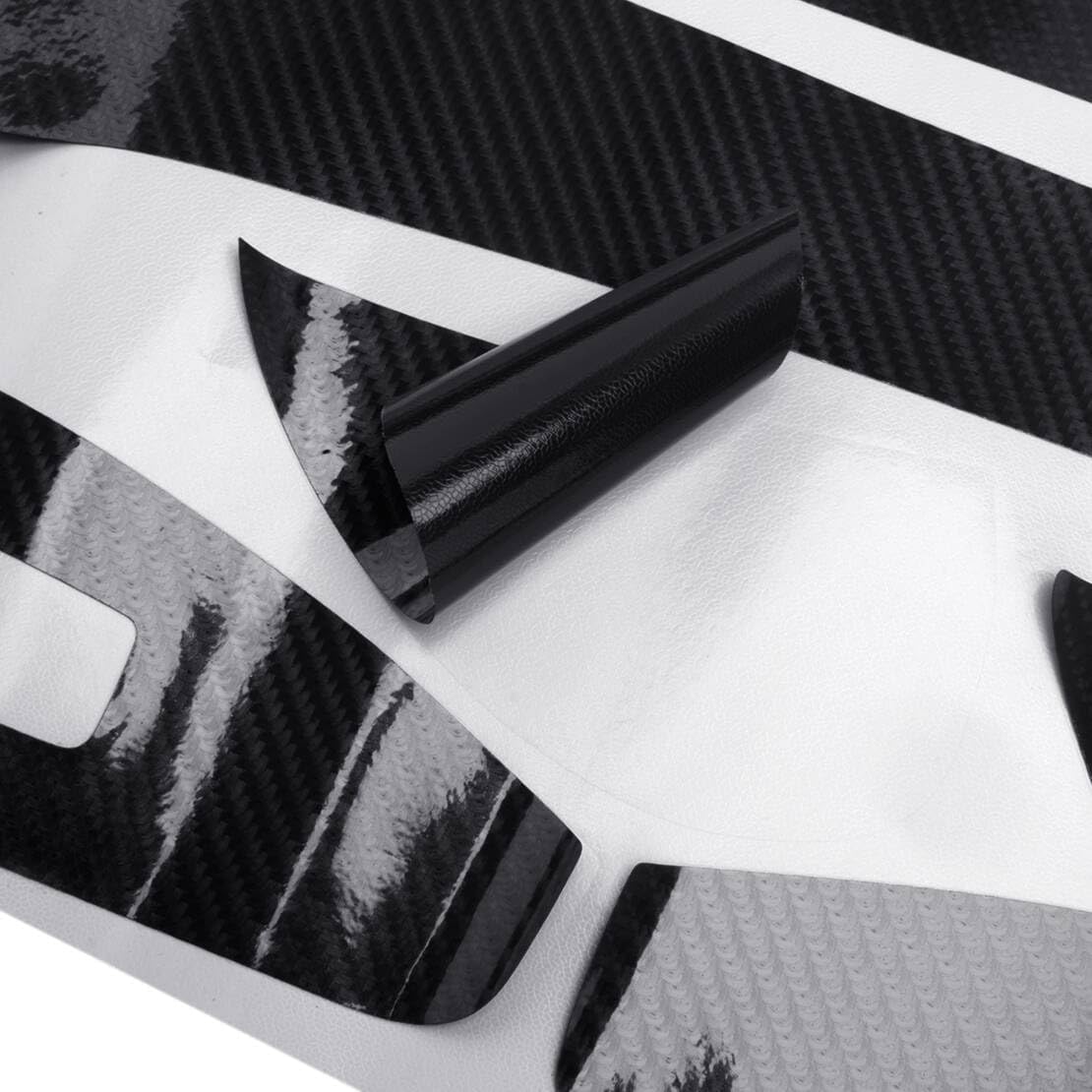 beler 5D Black Carbon Fiber Style Interior Decoration Molding Sticker Set Fit for Hyundai Elantra 2016-2018