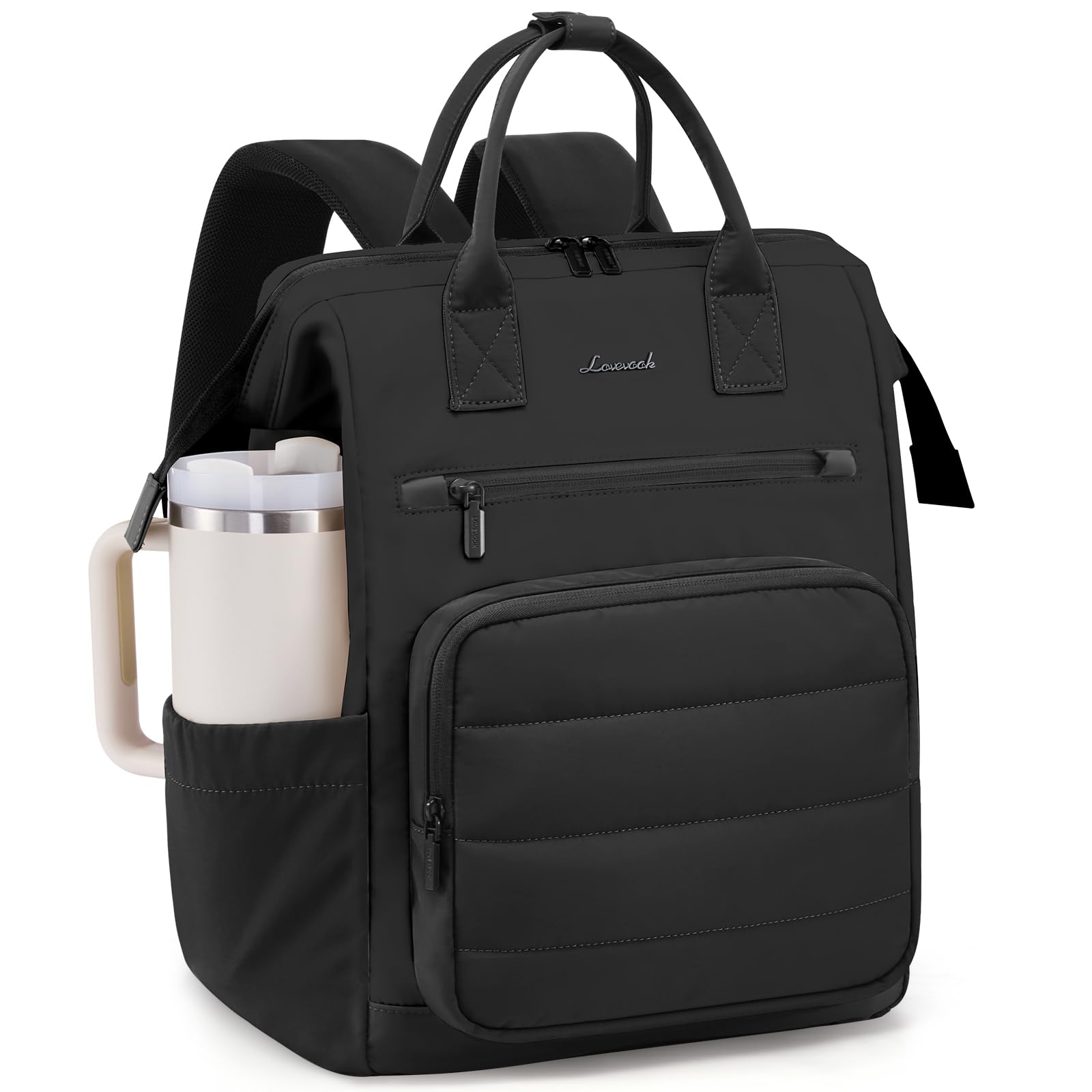 LOVEVOOK Puffer Laptop Backpack for Women 15 6 Inch Work Backpack purse for Nurse Teacher College Back to