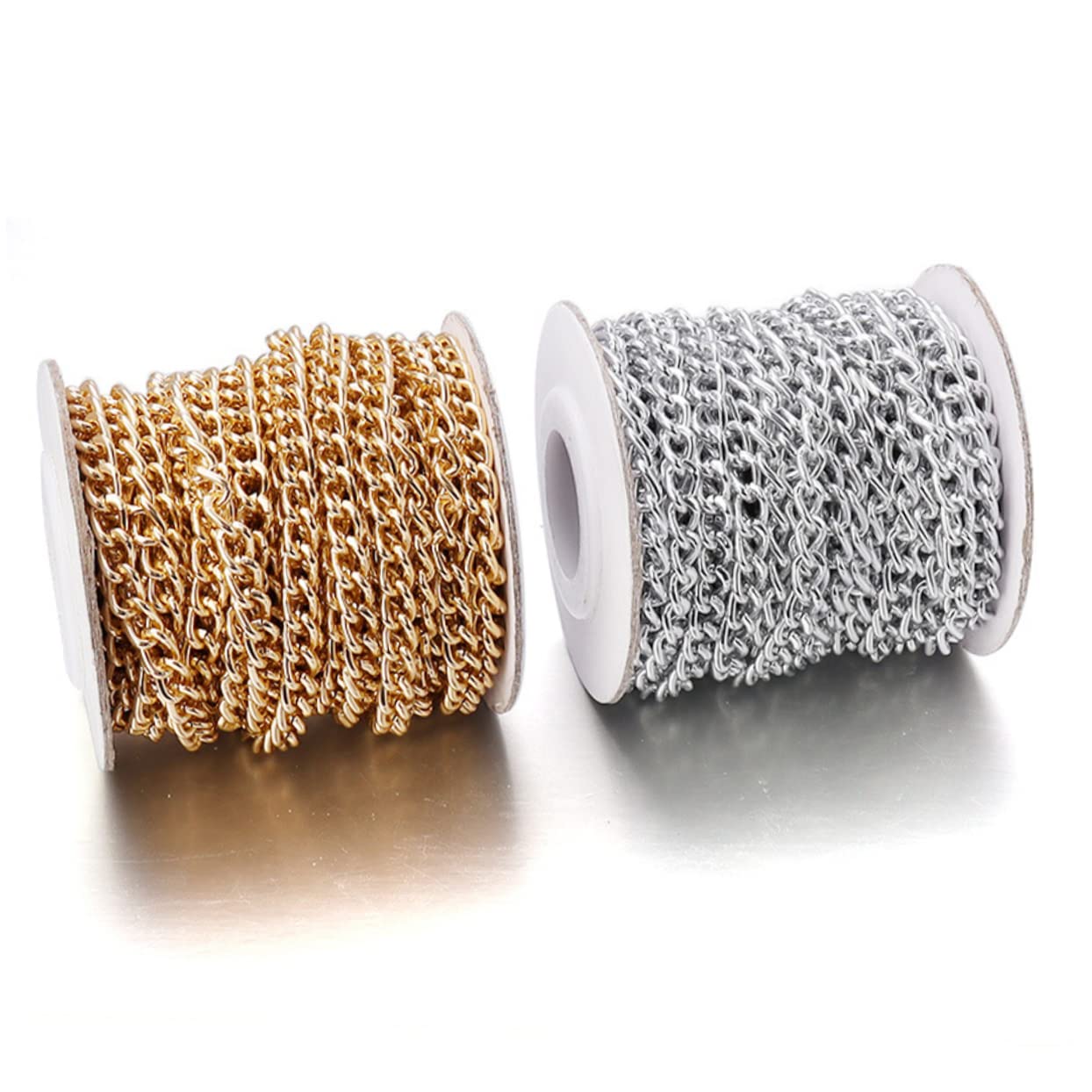 NUOBESTY 5rotoli Catena Artigianale Alluminio per Borse e Accessori Leggera e Non Sbiadente per Fai da Te e Creazioni Moda