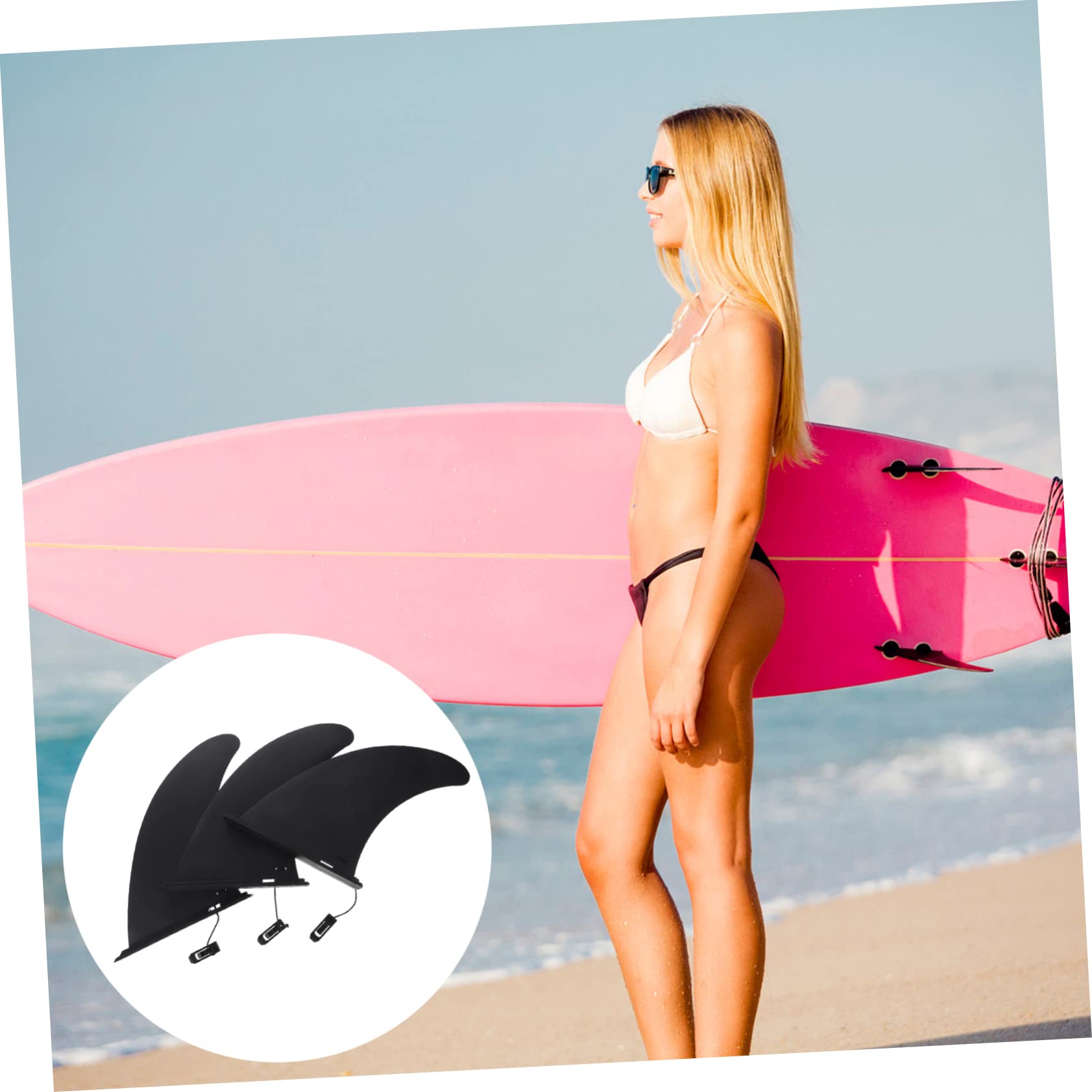 Hemobllo Aileron Central de Longboard Noir en Nylon, Lot de 3 Pièces | Clip pour Planches de Surf et Paddle, Pivot Rapide, Maintien Stable, Usage Canoë