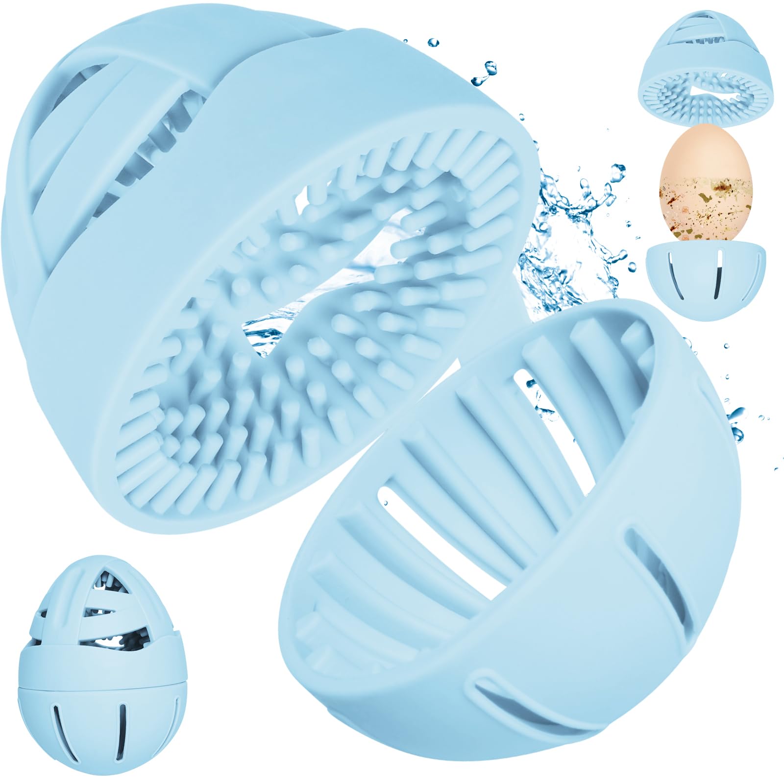 bd.Ai Egg Washer for Fresh Eggs,Household Silicone Egg Cleaner,Suitable for a Wide Range of Egg Sizes, Reusable and Easy to Clean-Blue