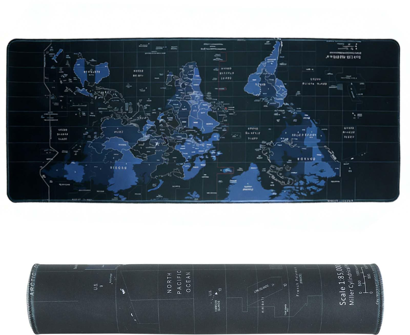 Alfombrilla de Ratón Gaming 800×300mm, Alfombrilla de Ratón Grande Mapa del Mundo Alfombrilla de Ratón Impermeable Antideslizante con Bordes Cosidos, Alfombrilla de Escritorio Extendida para Gaming