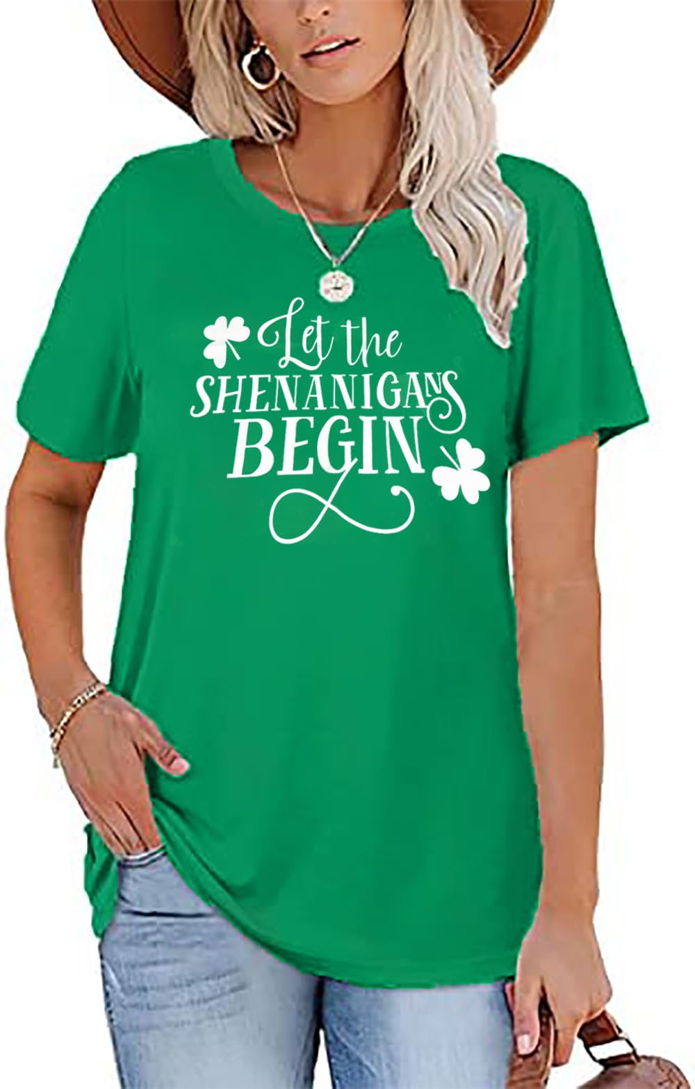 Women Plus Size St Patricks Day Shirt Shenanigans Coordinator Letter Print Tee Lucky Shamrock Graphic Short Sleeve Tops