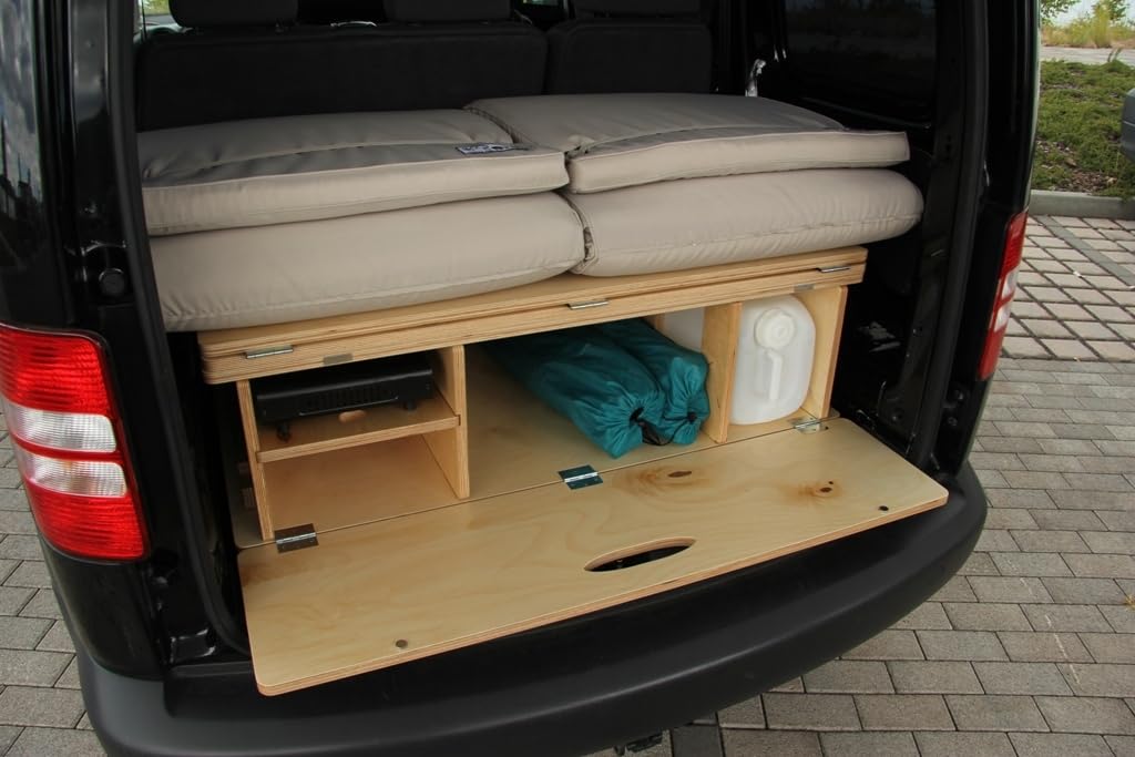 me (Natur) - Multifunktionale Campingbox für Hochdachkombi zum Stecken ohne Schrauben