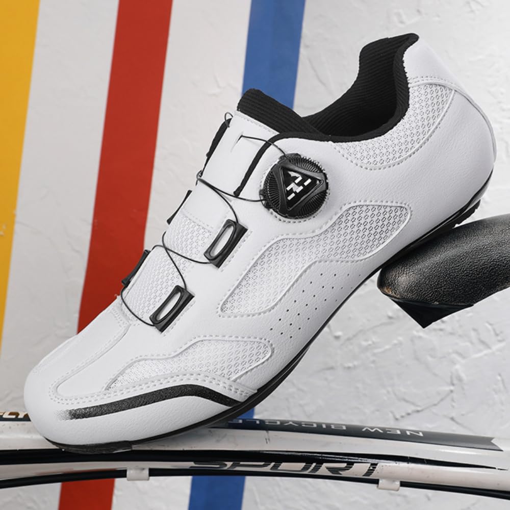 Buty rowerowe szosowe dla mężczyzn i kobiet, buty rowerowe dla dorosłych z obrotową koronką i oddychającą cholewką, antypoślizgowe trampki do użytku wewnątrz i na zewnątrz, buty rowerowe do fitnessu