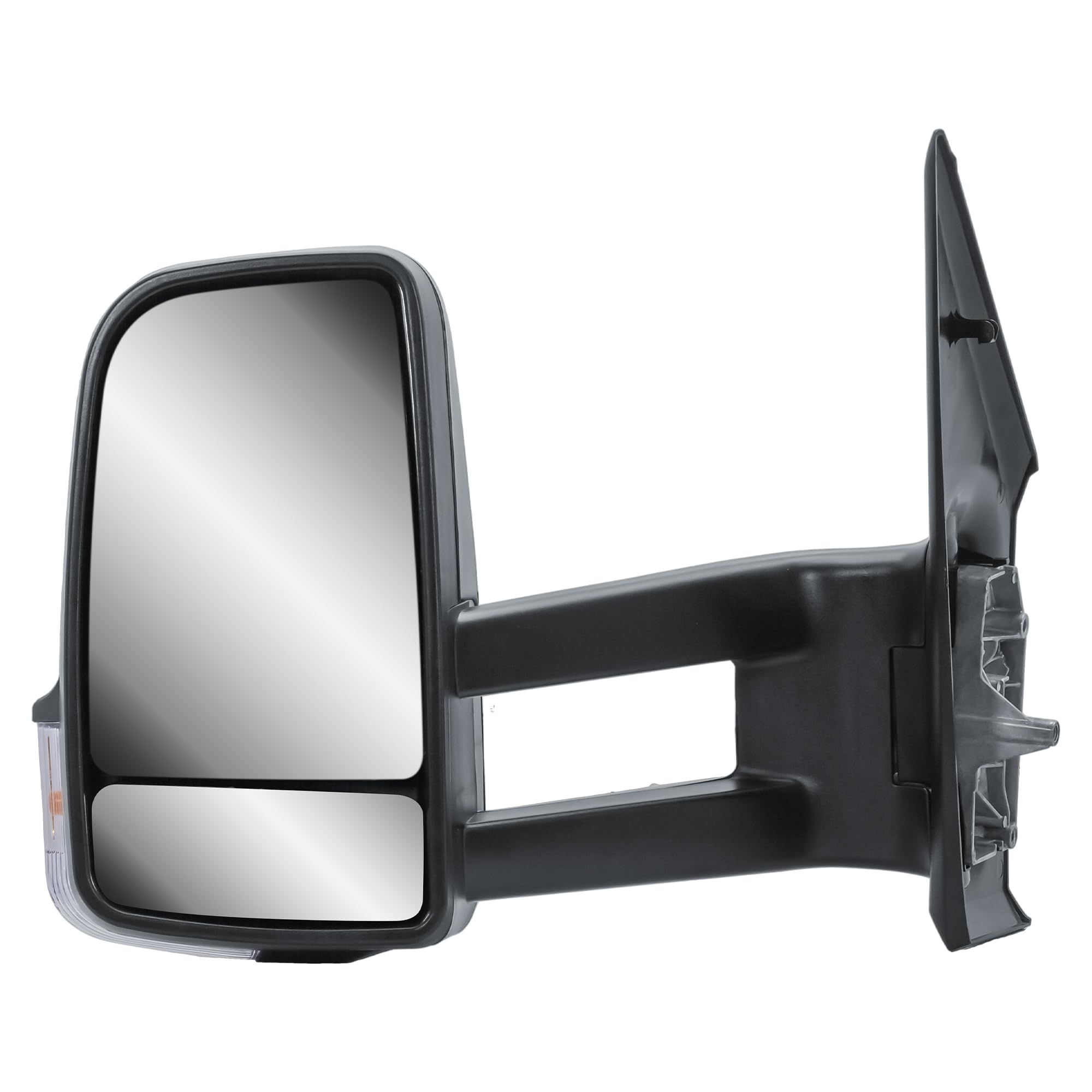 Espejo retrovisor izquierdo lado del conductor brazo largo eléctrico y calentable manual plegable negro mate tapa para Mercedes Sprinter 907/910 2019-2024
