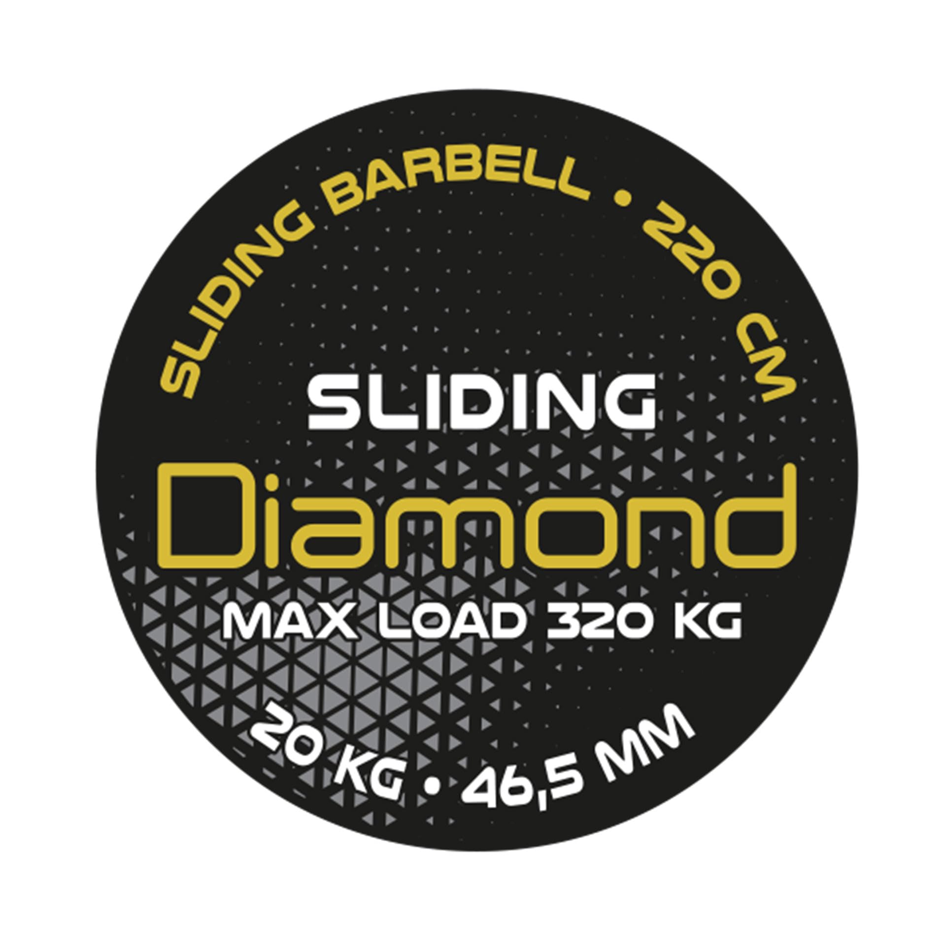 Diamond【Bilanciere Olimpico Sliding-Grip 220 cm Ø50 mm】Barra Pesi 20 kg [Carico 320 kg] Barbell Professionale con Impugnature Flottanti Ø46,5 mm, Godronatura Antiscivolo, Powerlifting & Bodybuilding