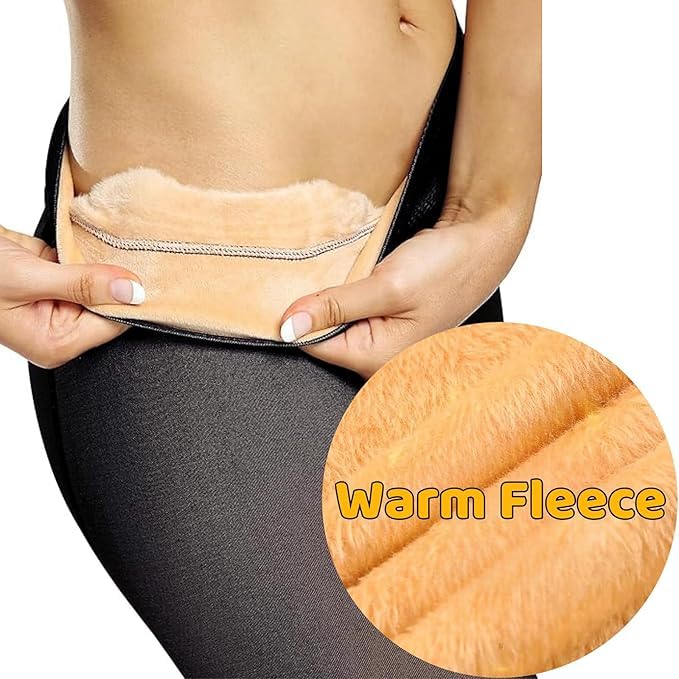 BLINKIN Velvet Touch Thermal Tights for Women - Ultimate Warm Fleece Leggings for Women, Thermal Winter Fake Translucent Tights, Dualtone, Free Size (26inch Waist to 34inch) - Image 2