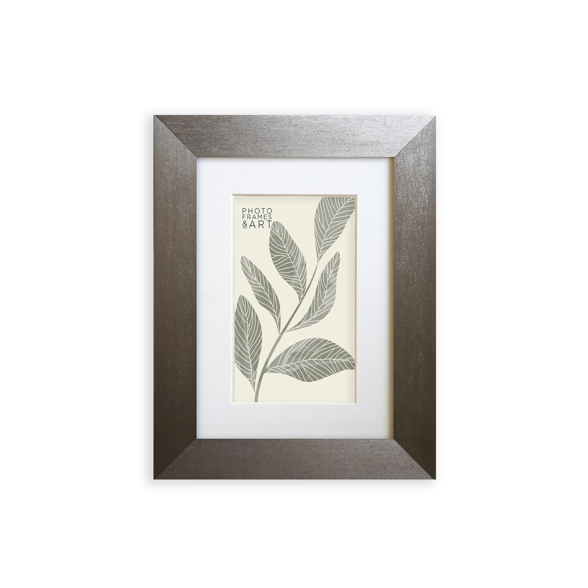 pf+a REAL GLASS Small 7x5 Silver With Bronze Tint Picture Frame - 7x5 For 5x3 inch Photo Frame With Mount