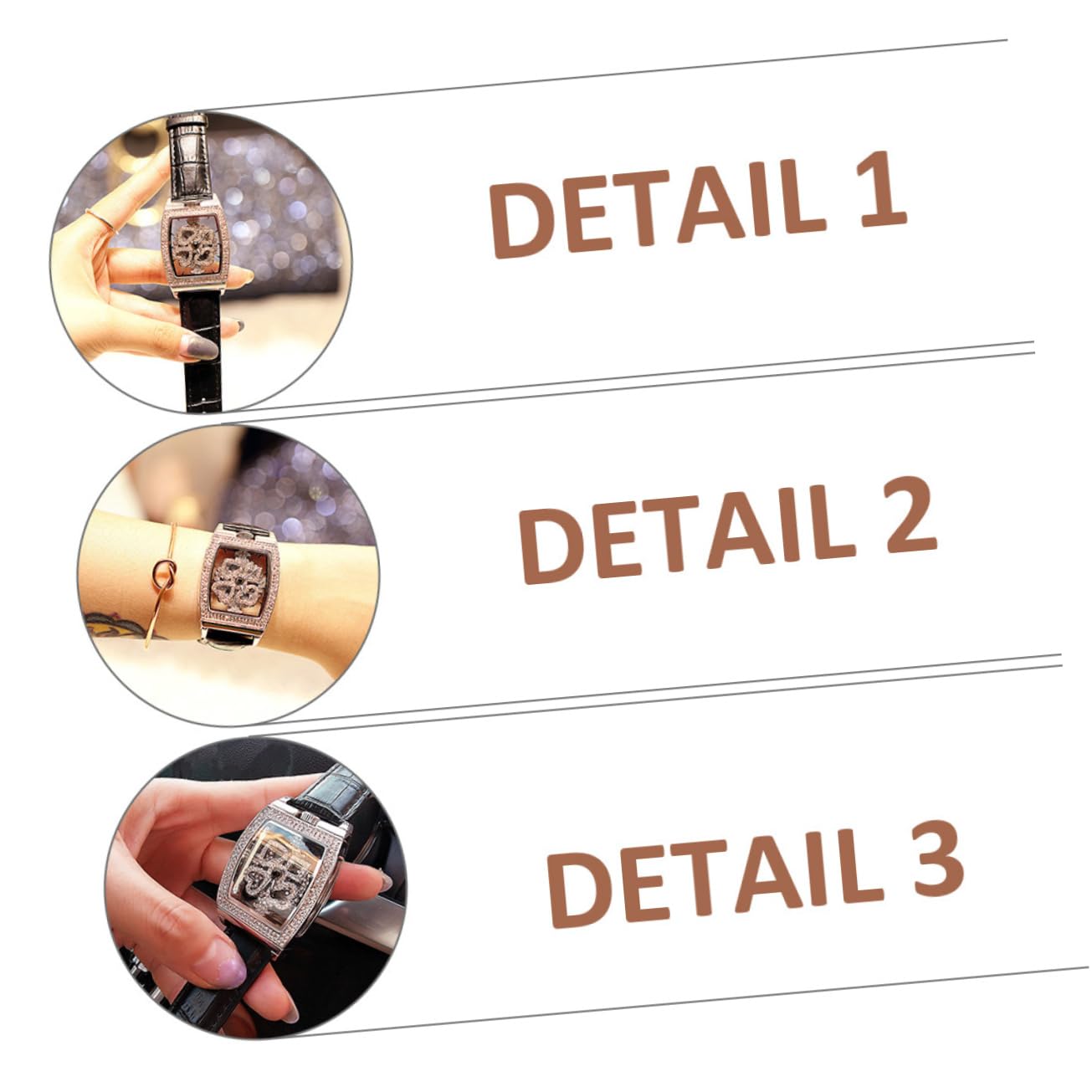 SHERCHPRY 2 Piezas Reloj De Mujer Miss Reloj De Cuero Acero Inoxidable Negocio