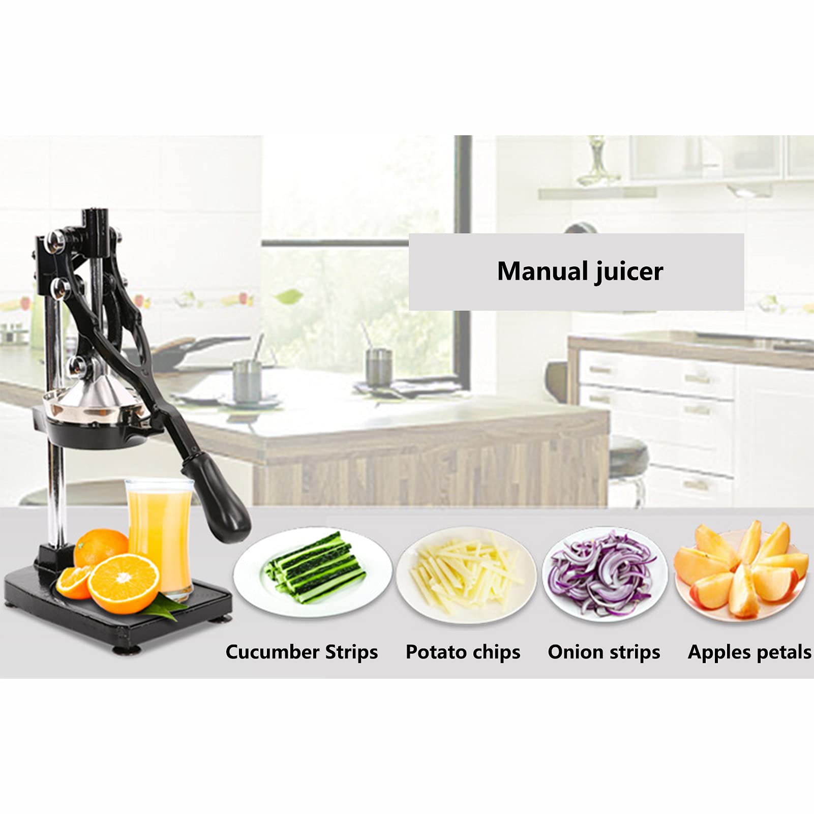 FLEXMAN Máquina Exprimidora Manual, Exprimidor Manual Multifuncional Acero Inoxidable, Exprimidor Manual Cítricos, Exprimidor Naranjas para Exprimir Naranjas, Limones, Limas