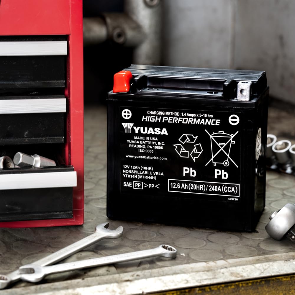 Batteria Yuasa YTX14H-BS Per Motocicletta - Alta Performance, 12V 12Ah, 240EN