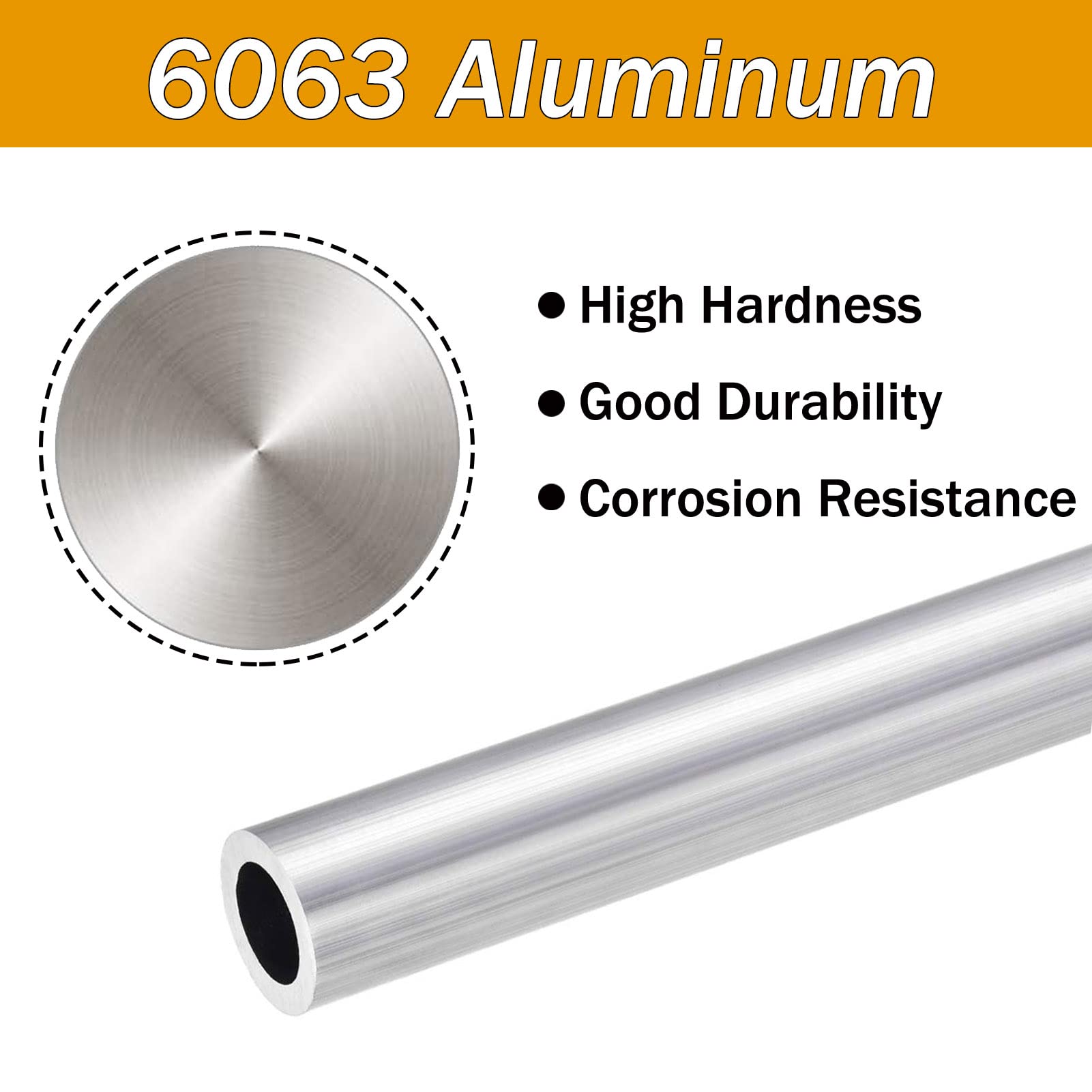 6063 Aluminium Rond Tube 25mm OD 21mm Interne Dia 100mm Long Tuyau Tubes 4 Pcs