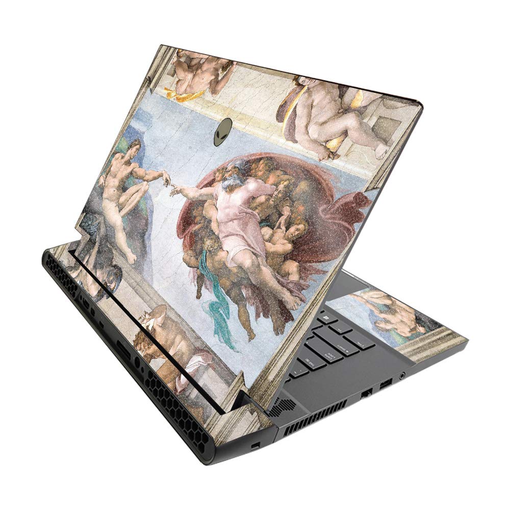 MightySkins Glossy Glitter Skin for Alienware M15 R3 (2020) & M15 R4 (2021) - Creation of Adam | Durable High-Gloss Glitter Finish | Easy to Apply and Change Style | Made in The USA