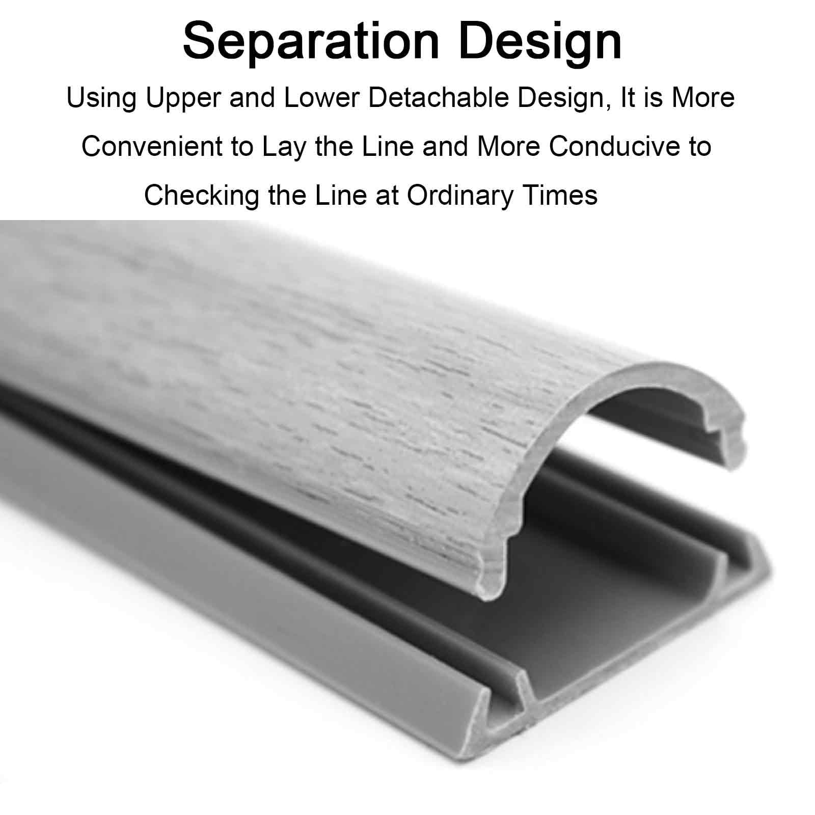 Pasacables Suelo, Protector de Cables para TV de Pared, Cubiertas de Suelo, Pasacable de Plástico, Reverso Autoadhesivo, Cubierta de Cable, Reductor Velocidad(Brown,200cm/79in)