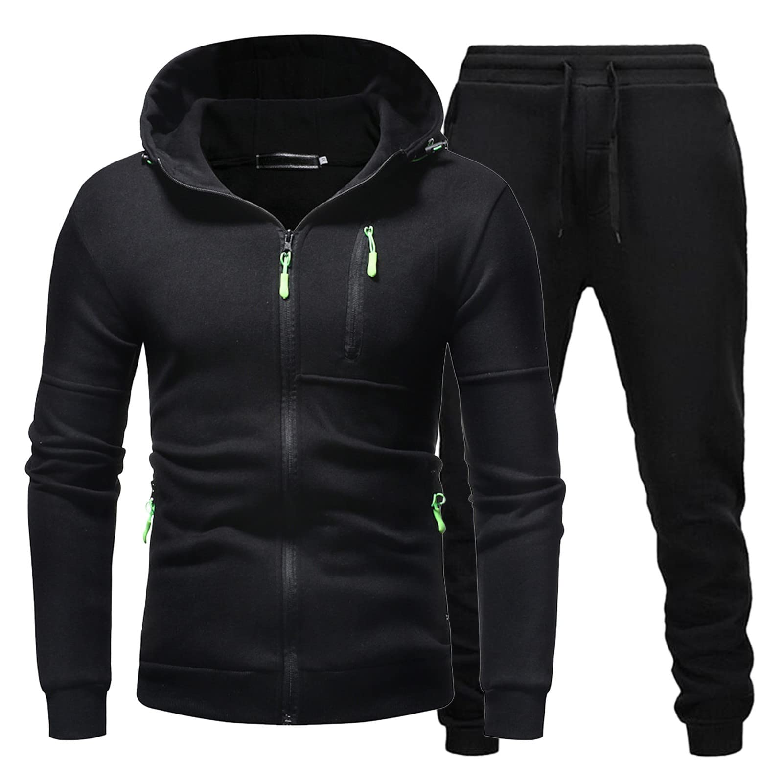 Generico Tuta da Casa Uomo e Ragazzo in Felpa Garzata, Felpa + Pantalone, Felpa con Zip Tuta Uomo Cotone Leggero Tute Da Calcio