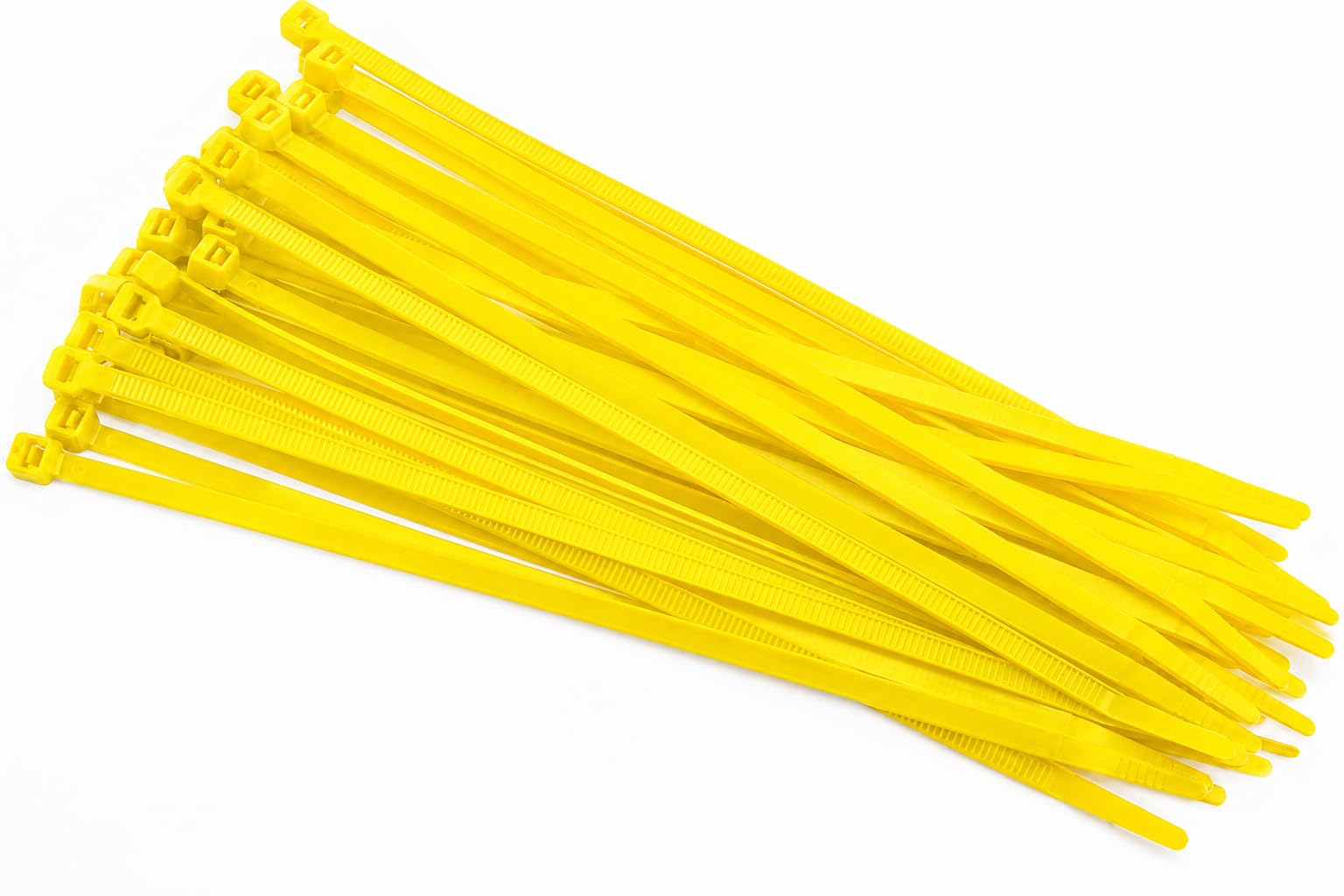 Strong Yellow Cable Ties 200mm x 4.8mm, 100 Pack 8 Inch Nylon Zip Ties, Coloured Tie Wraps for Cable Management, Workshop & DIY