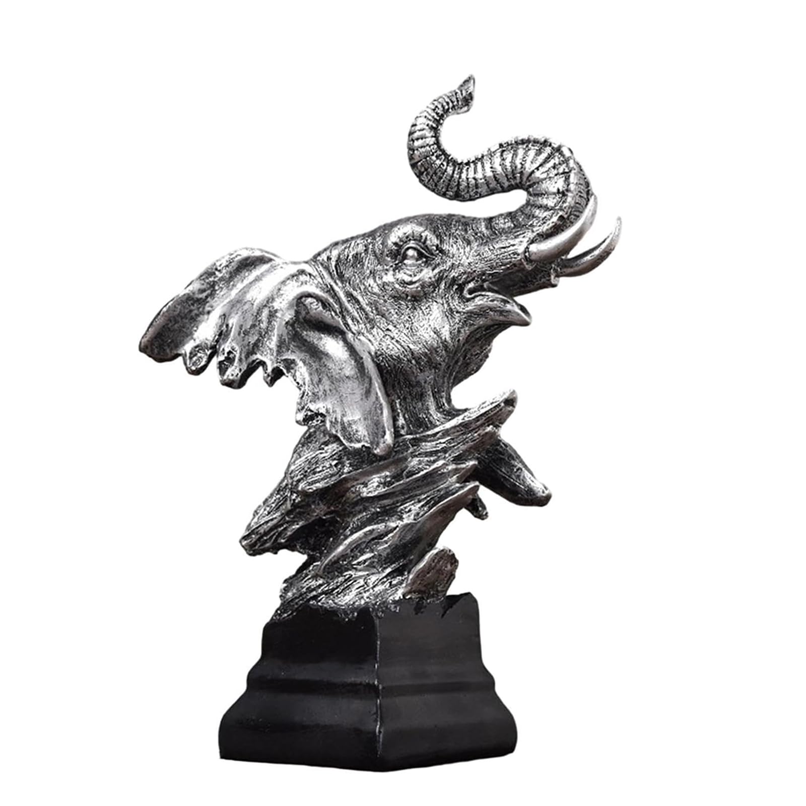 Esculturas,figura de cabeza de elefante,estatua de elefante de resina,estatua de cabeza de animal,estatua de gabinete de escritorio,figura de arte,manualidades,adornos para decoración del hogar.